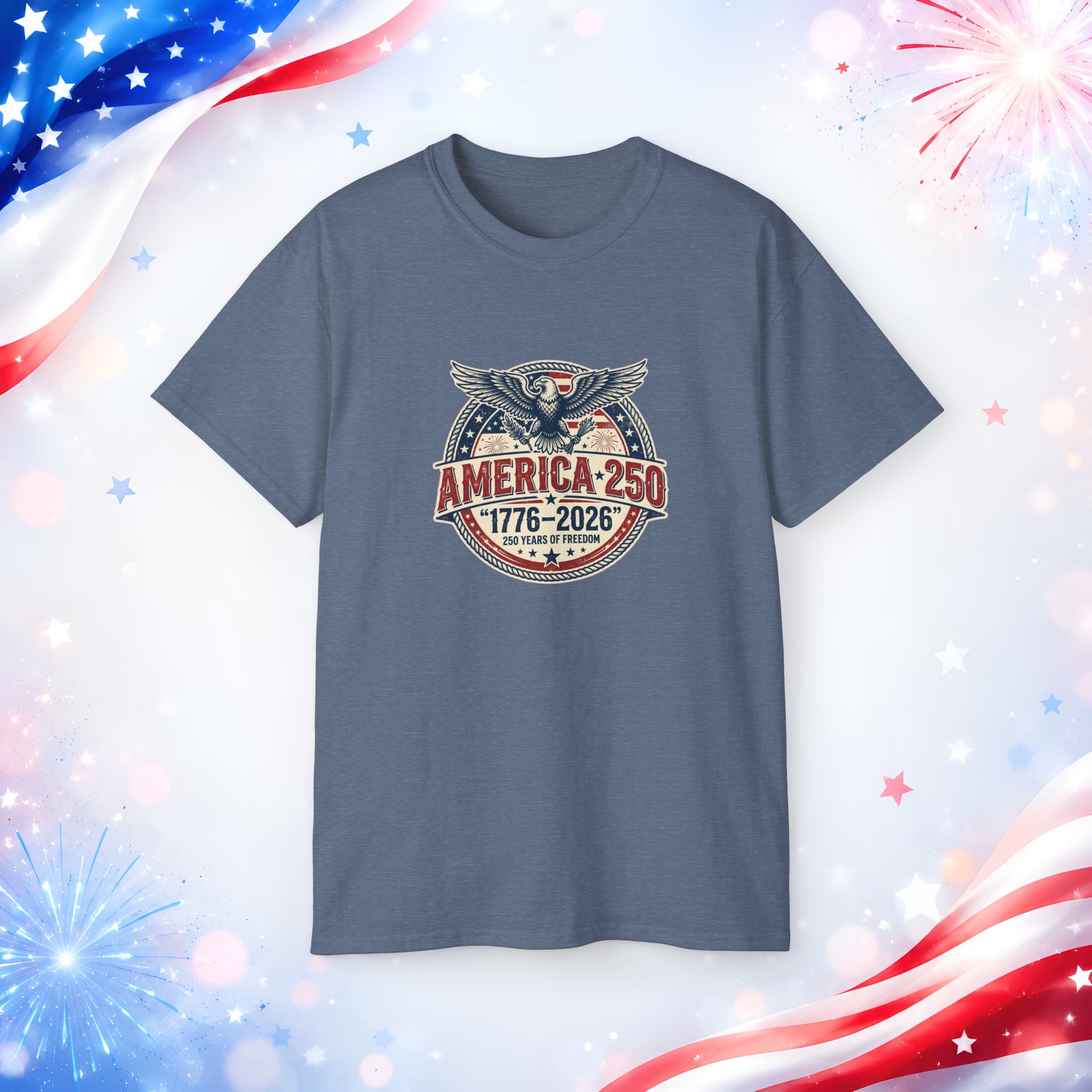 America 250 T-Shirt | 1776–2026 250 Years of Freedom 4th of July Patriotic Eagle Shirt