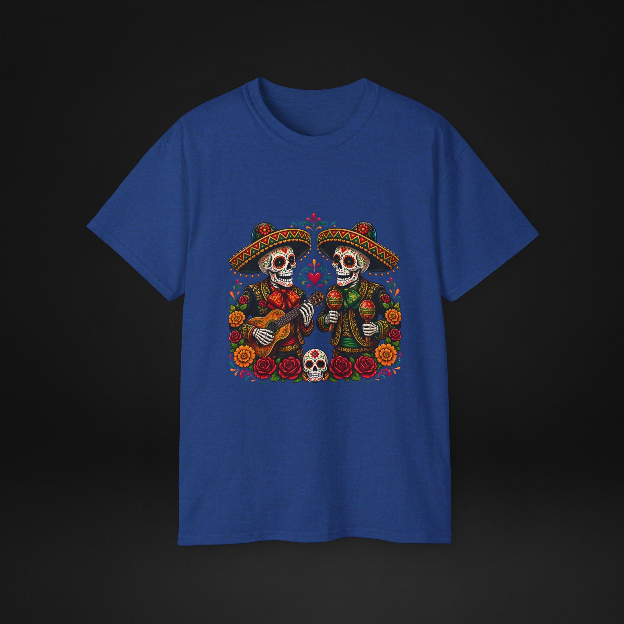 Cinco De Mayo Sugar Skull Mariachi T-Shirt | Dia de los Muertos Inspired Fiesta Tee