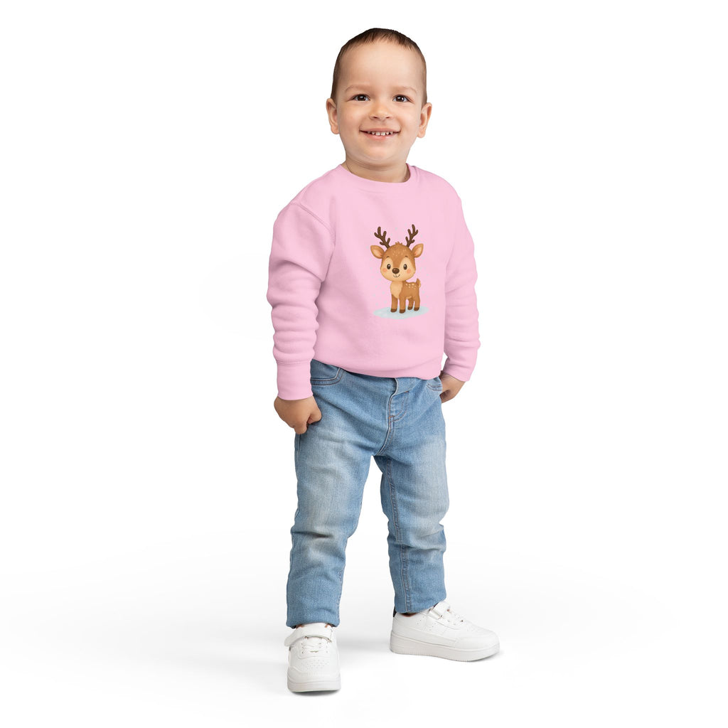 Cute Reindeer Toddler Christmas Sweatshirt – Cozy Holiday Pullover for Kids