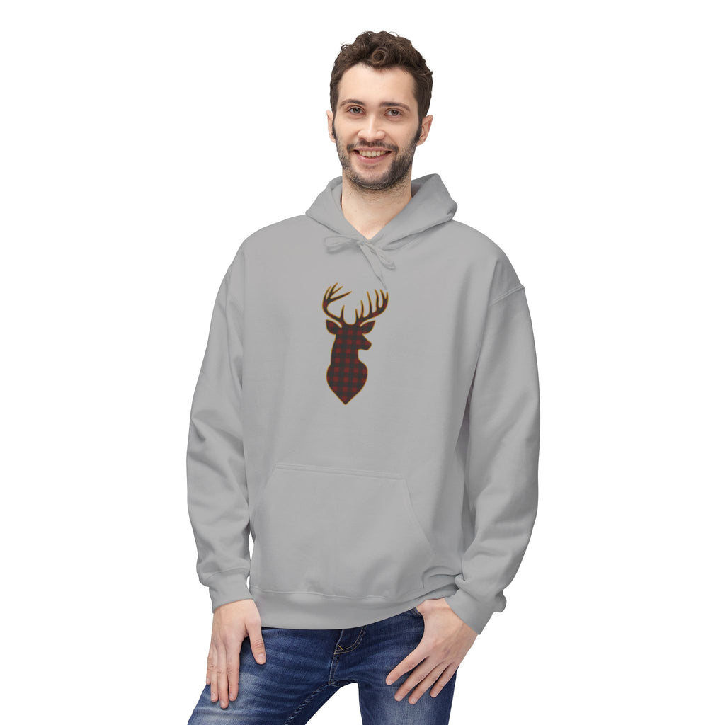 Buffalo Plaid Deer Silhouette Christmas Hoodie