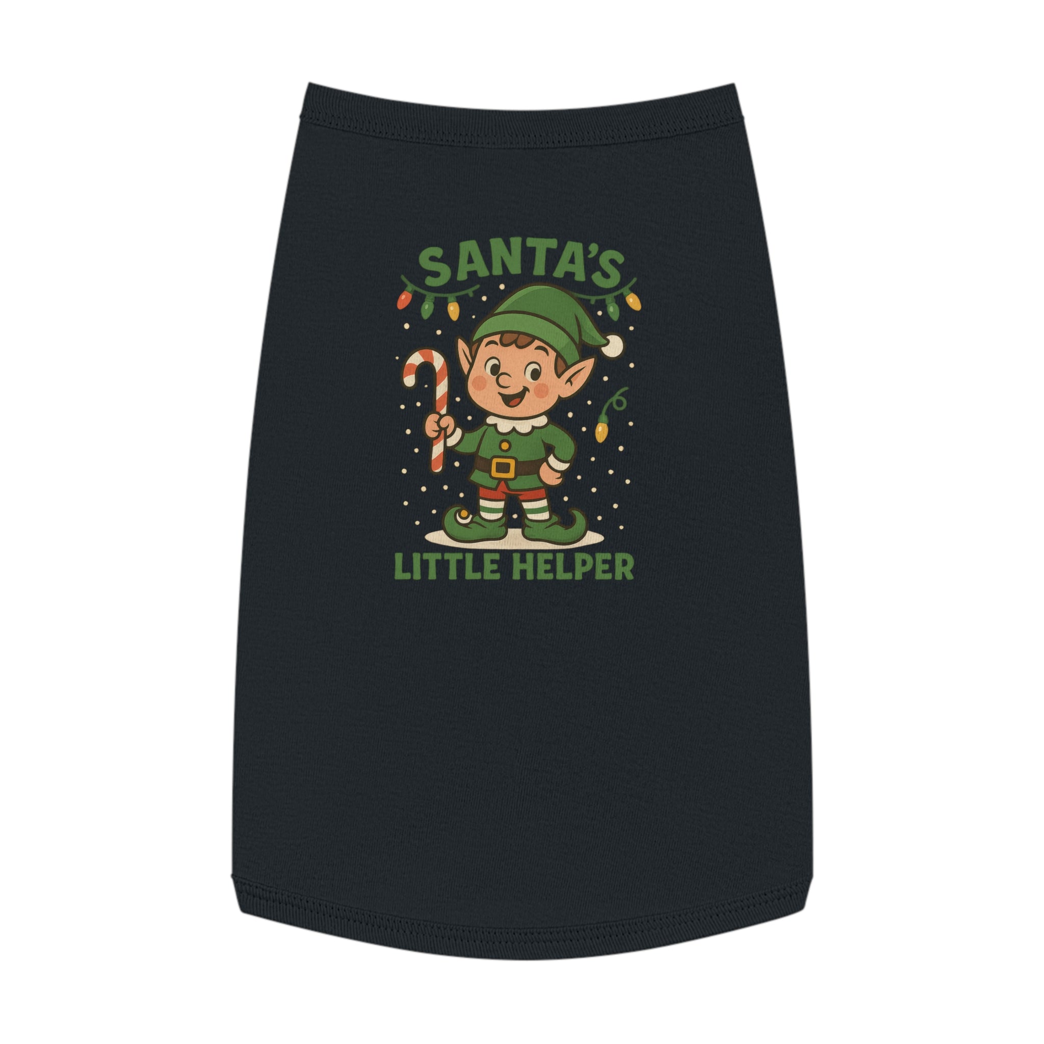 Santa’s Little Helper Dog Christmas Shirt – Cute Holiday Elf Pet Tank Top