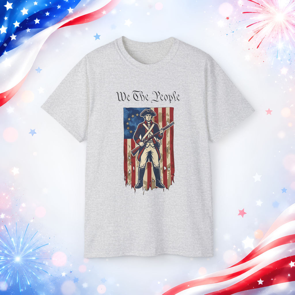 Revolutionary Soldier 4th of July T-Shirt | Vintage American Flag Patriotic Tee