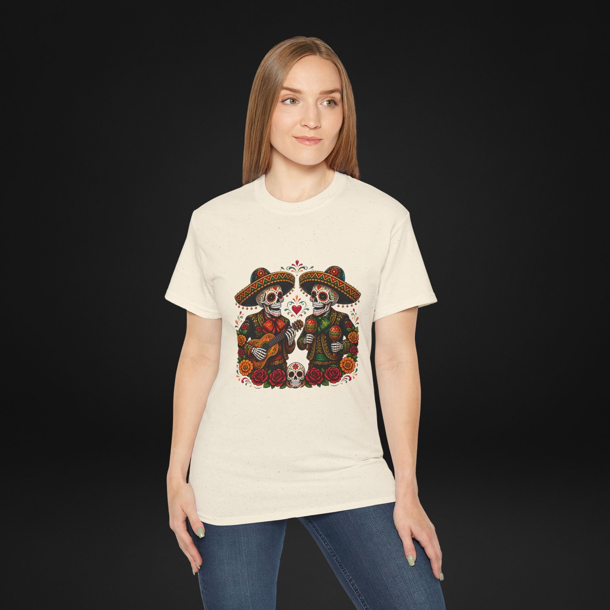 Cinco De Mayo Sugar Skull Mariachi T-Shirt | Dia de los Muertos Inspired Fiesta Tee