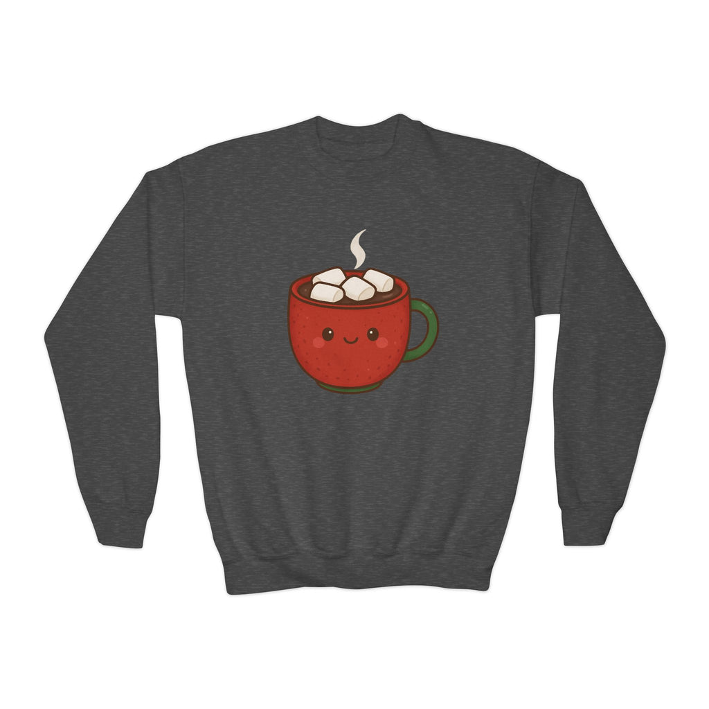 🎄 Cuddly Cocoa Youth Sweatshirt – Cozy Christmas Hot Chocolate Design