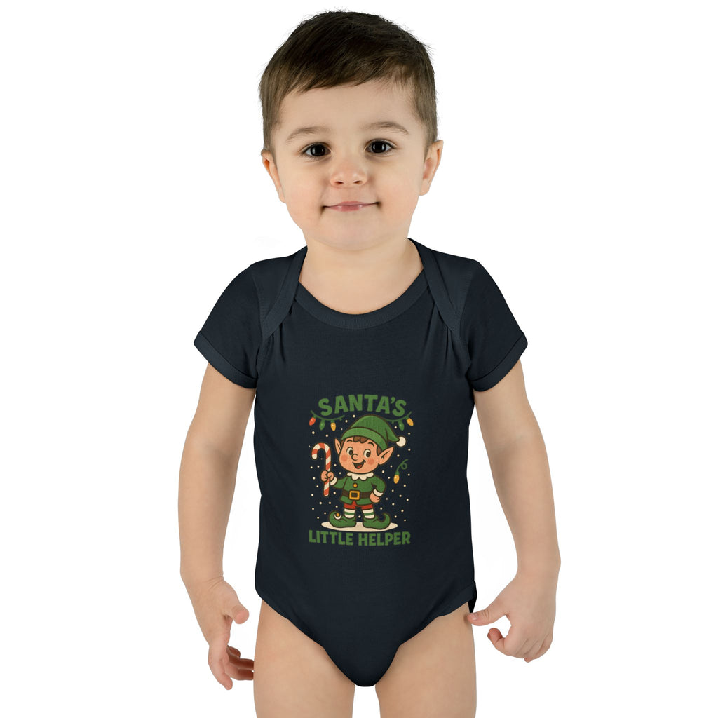 Santa’s Little Helper Baby Christmas Bodysuit – Cute Holiday Elf Infant Onesie