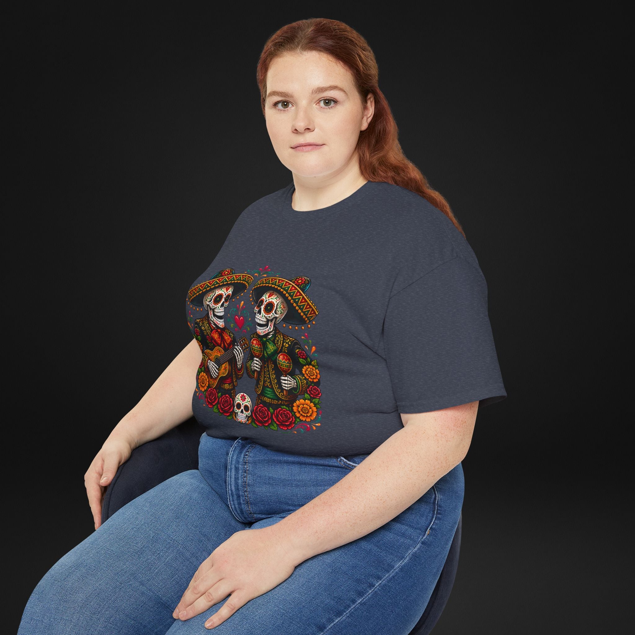 Cinco De Mayo Sugar Skull Mariachi T-Shirt | Dia de los Muertos Inspired Fiesta Tee
