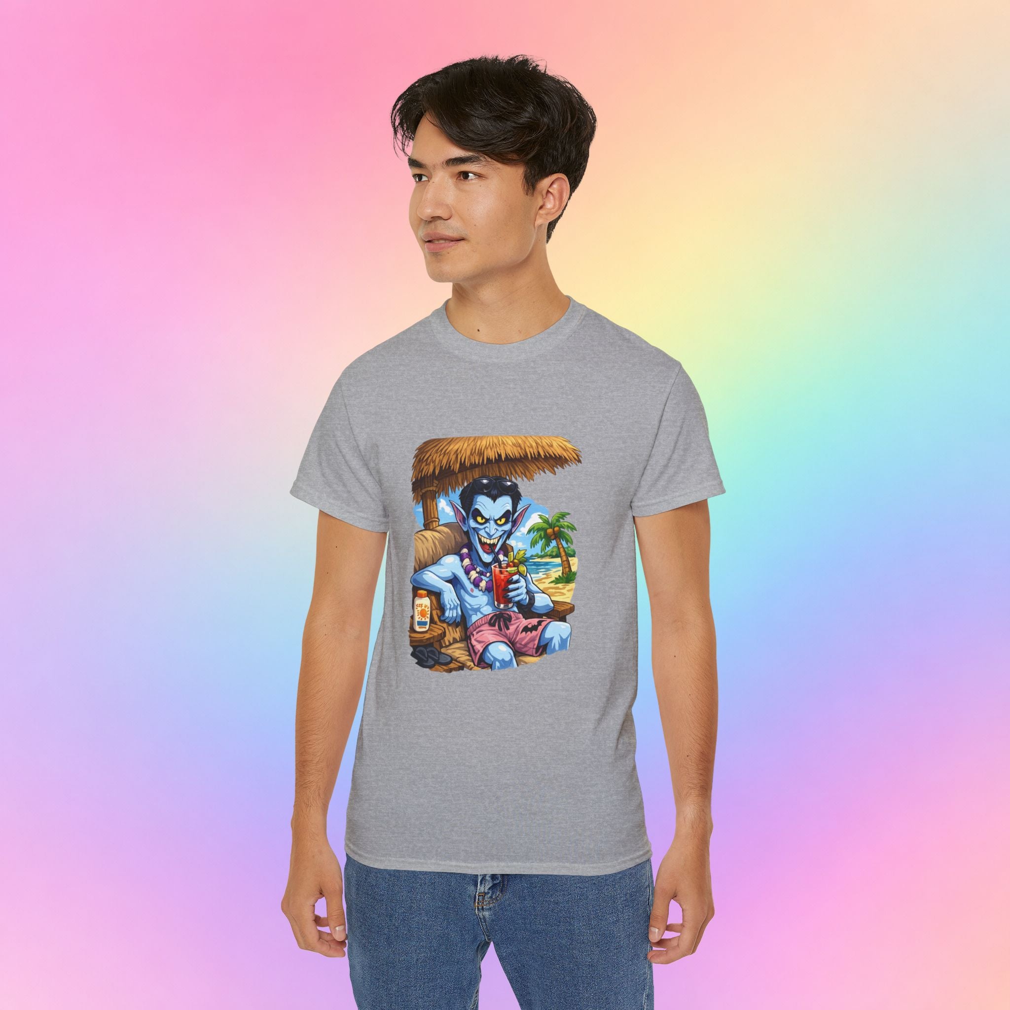 Summerween Vampire Beach Vacation T-Shirt | Spooky Summer Halloween Tee