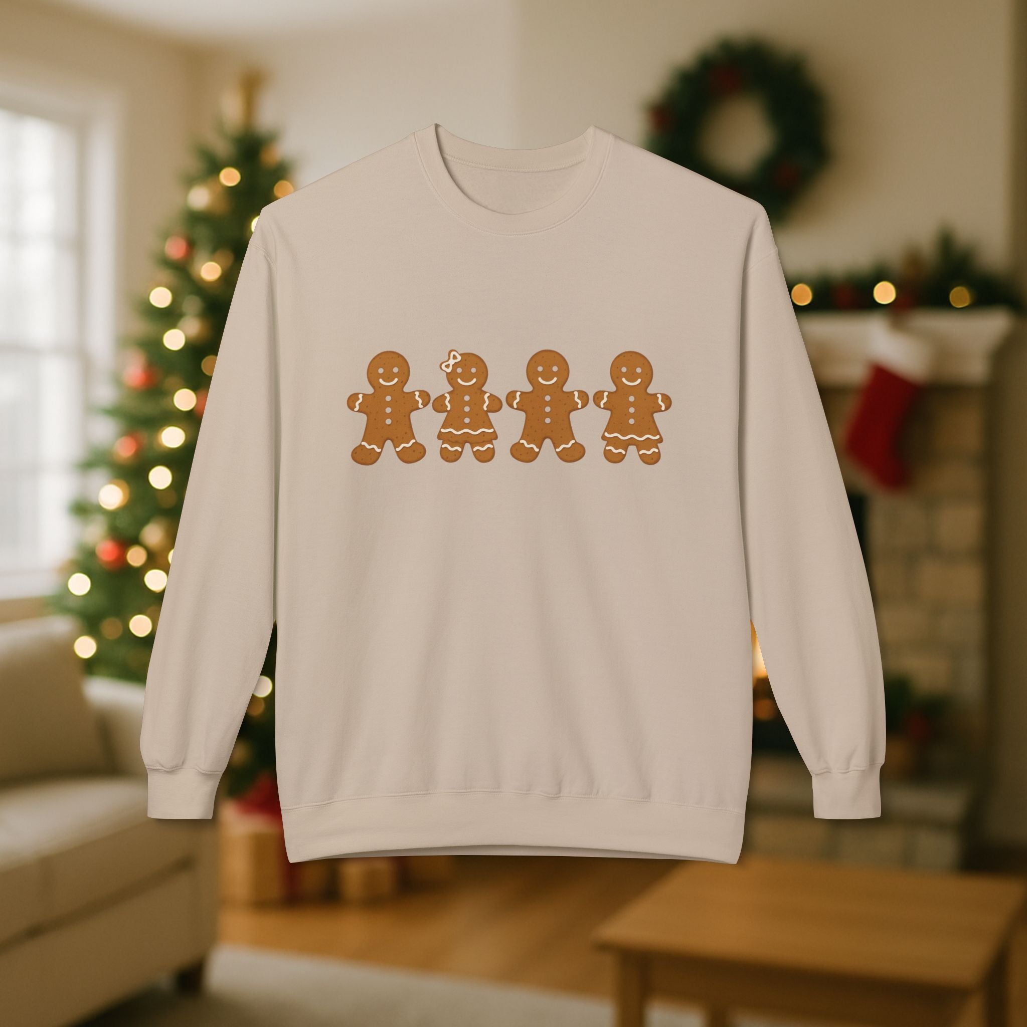 Gingerbread Family Christmas Sweatshirt – Cute Holiday Cookie Crewneck | Festive Matching Family Christmas Sweater
