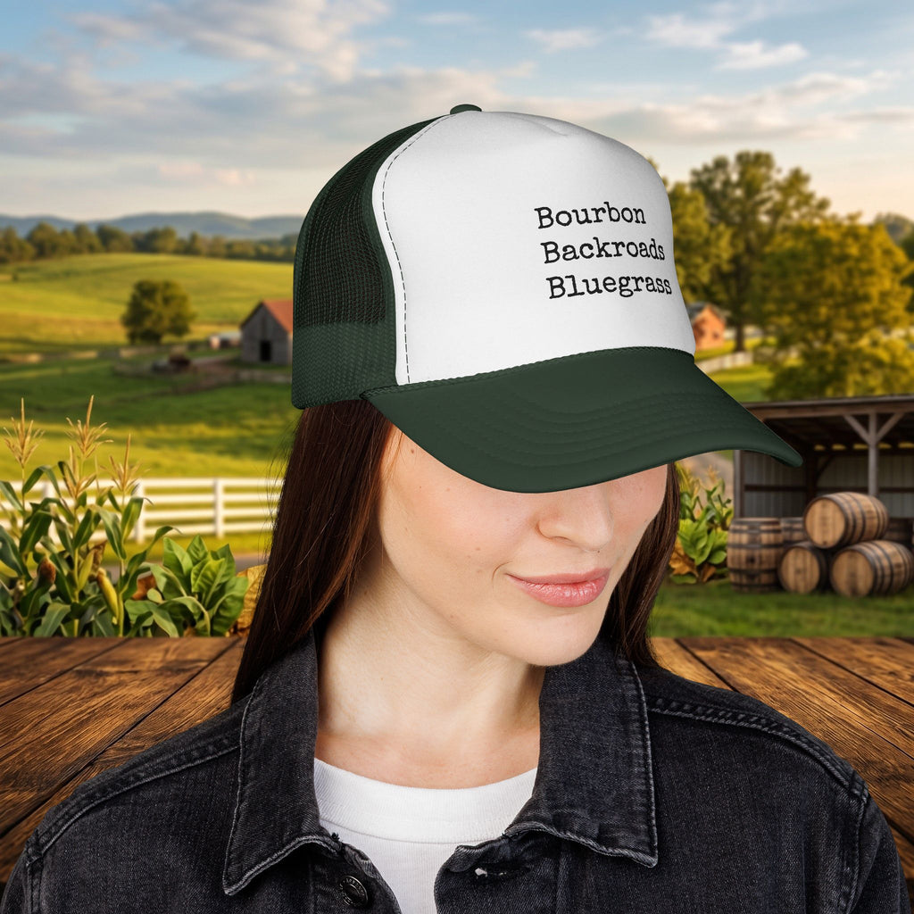 Bourbon Backroads Bluegrass Kentucky Trucker Hat | Southern Country Cap
