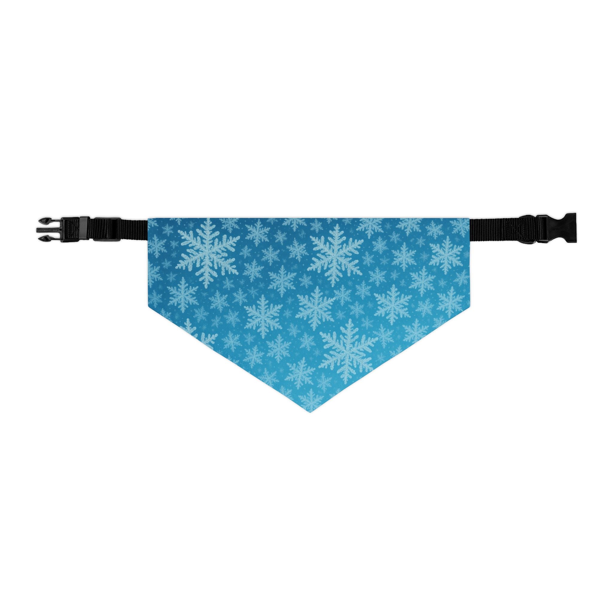 ❄️ Winter Snowflake Pet Bandana – Blue Frost Edition (Multiple Sizes)
