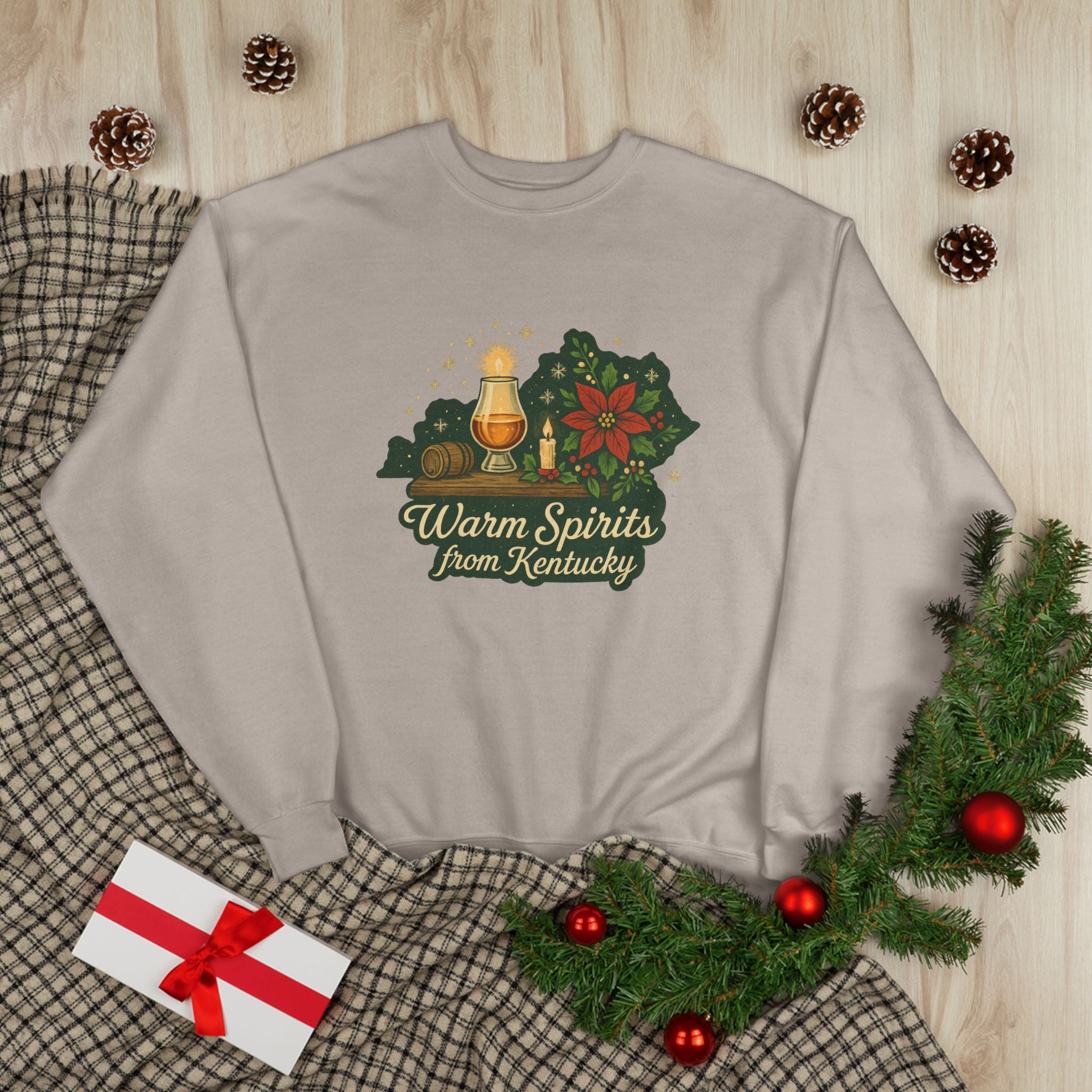 Warm Spirits from Kentucky - Christmas Sweatshirt