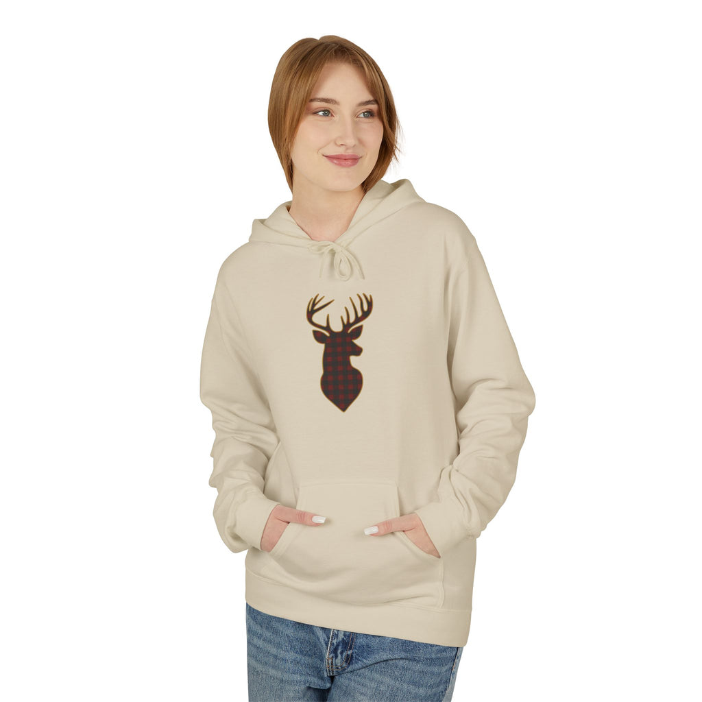 Buffalo Plaid Deer Silhouette Christmas Hoodie
