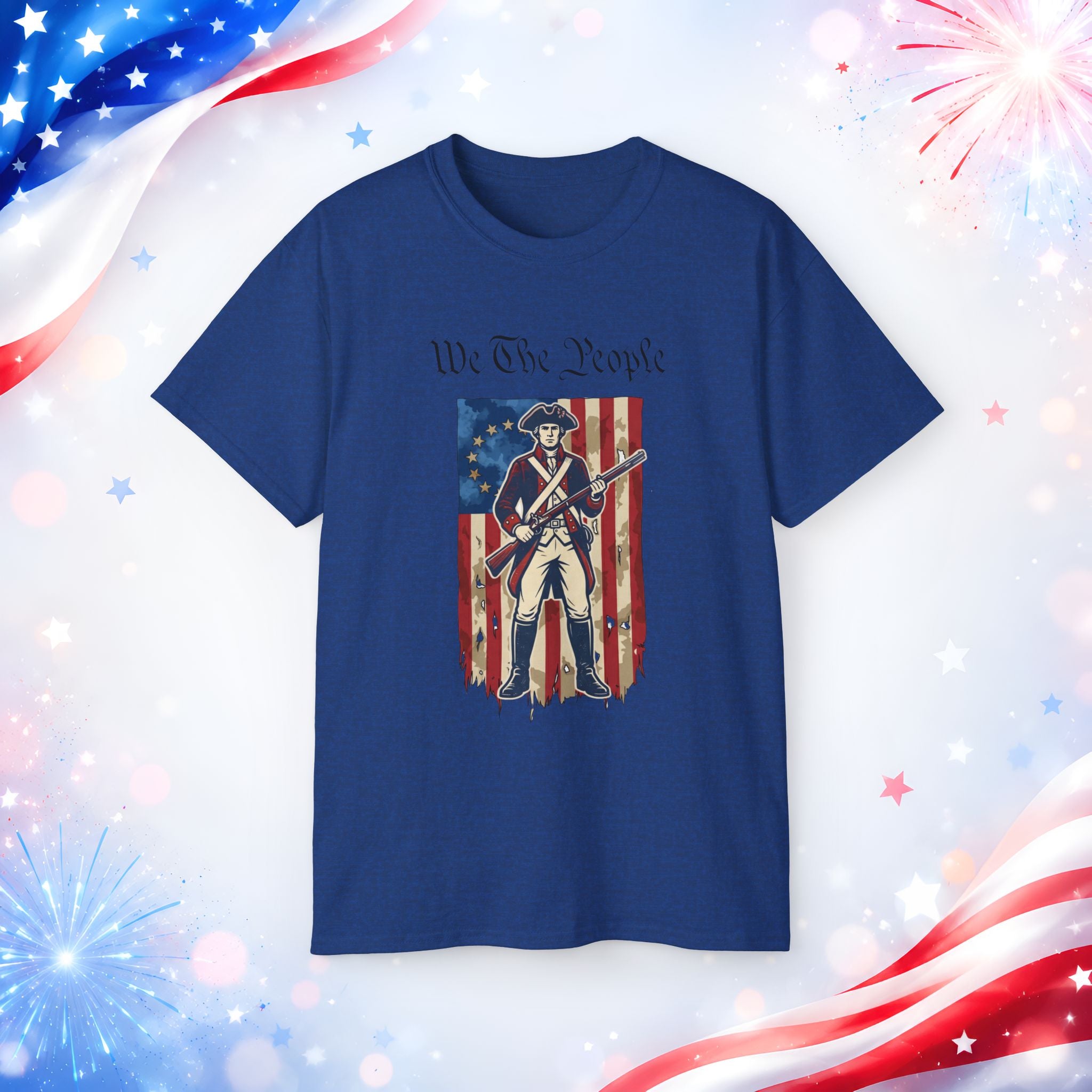 Revolutionary Soldier 4th of July T-Shirt | Vintage American Flag Patriotic Tee