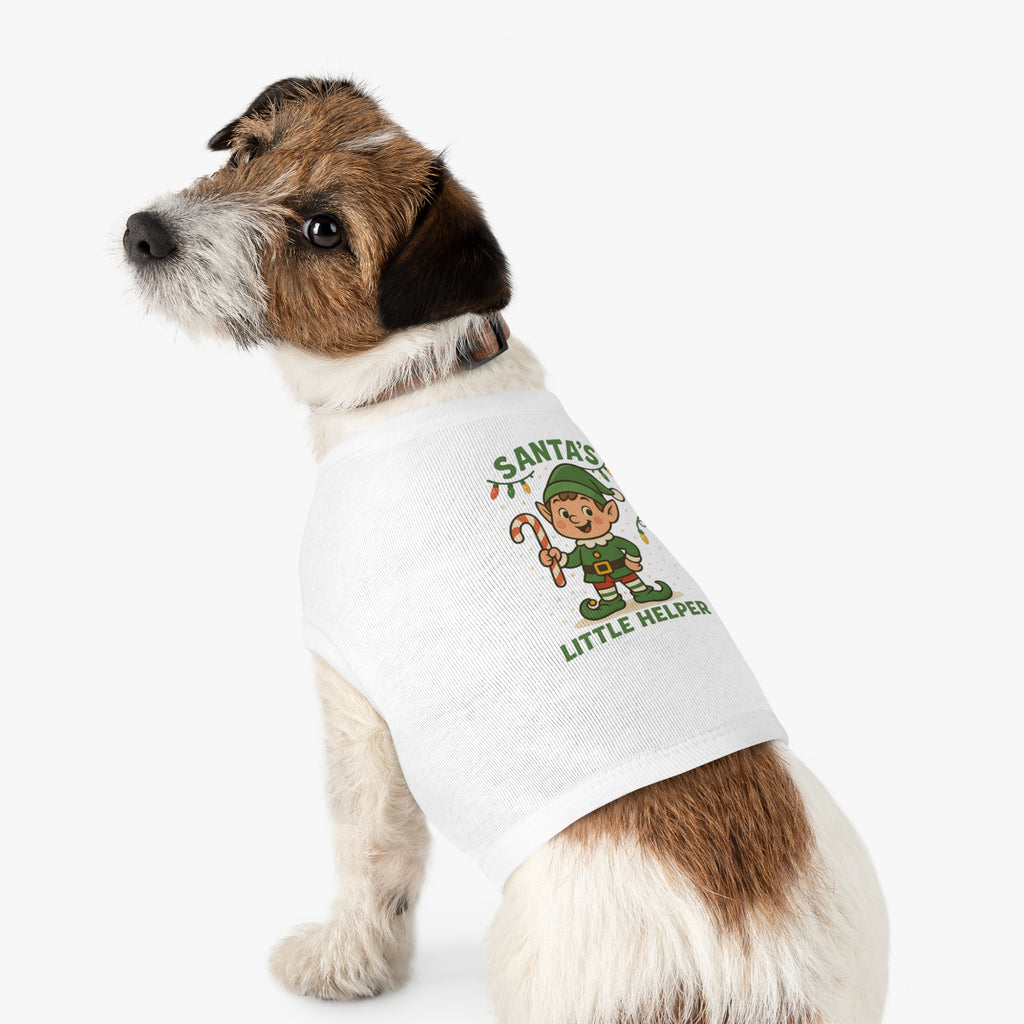 Santa’s Little Helper Dog Christmas Shirt – Cute Holiday Elf Pet Tank Top