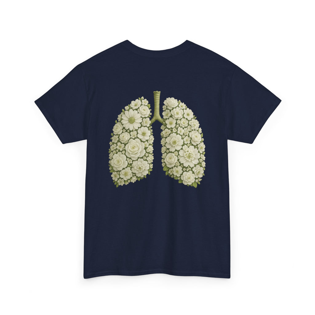 Breathe Hope – White Flower Lung Cancer Awareness T-Shirt