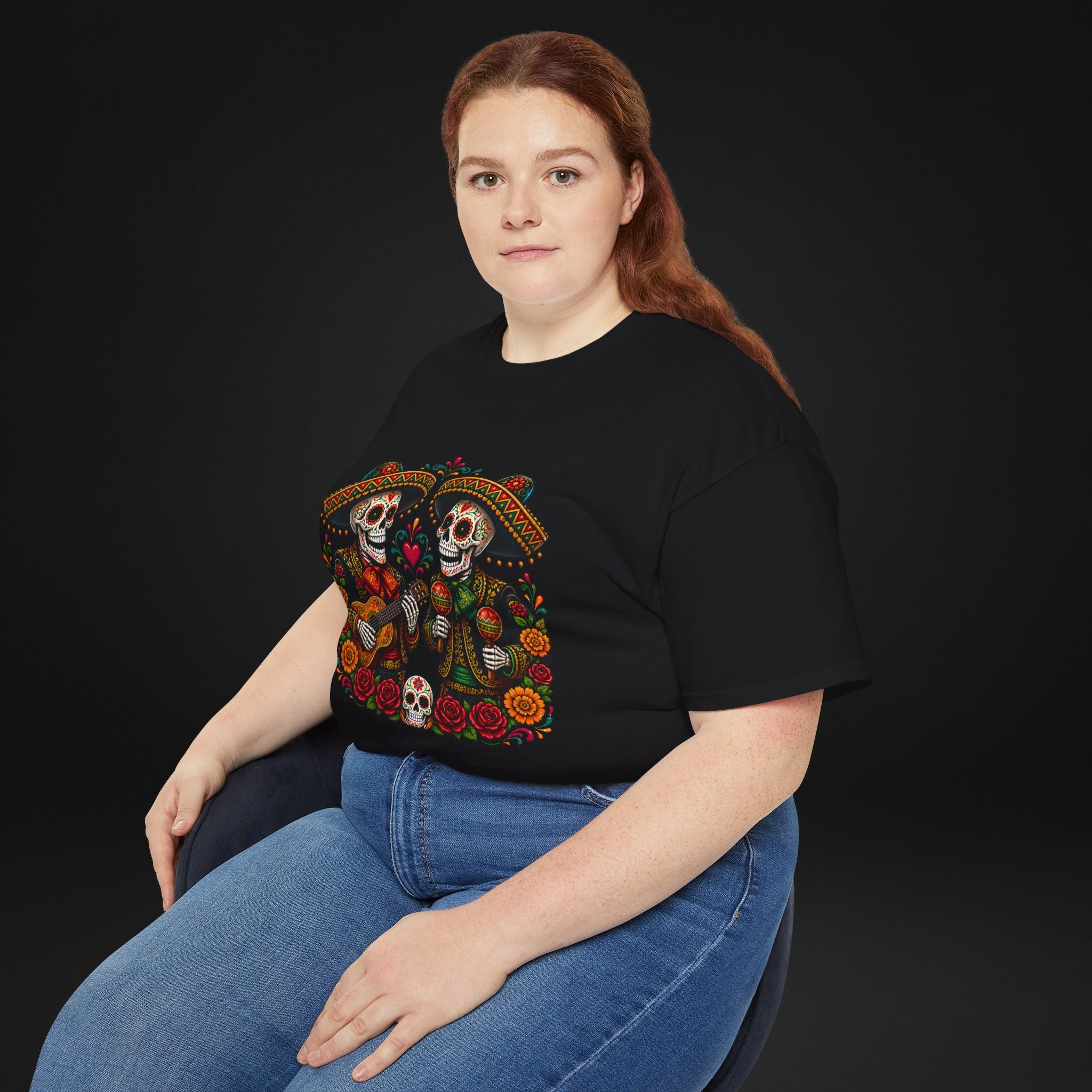 Cinco De Mayo Sugar Skull Mariachi T-Shirt | Dia de los Muertos Inspired Fiesta Tee