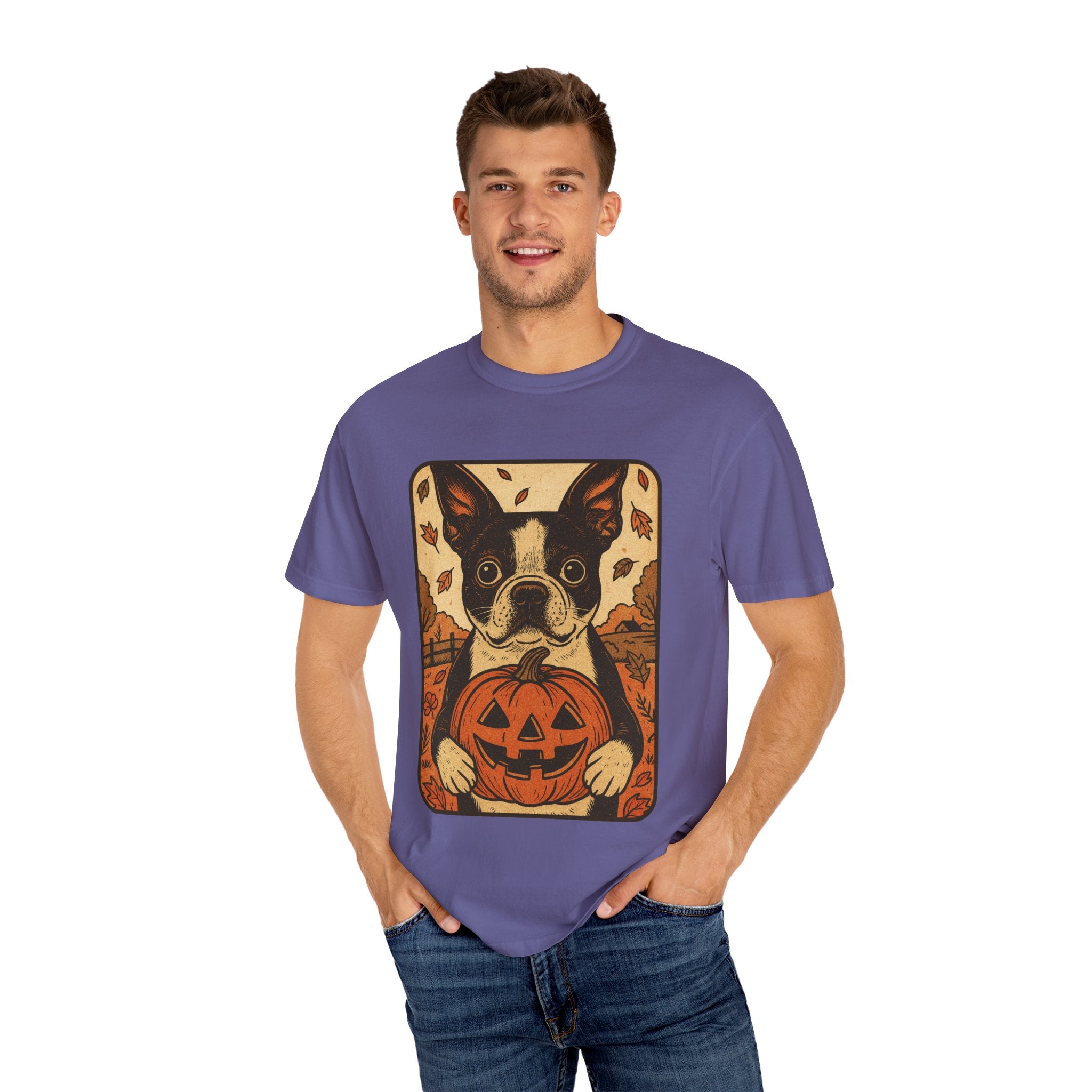 Boston Terrier Pumpkin Pals – Vintage Halloween Tee