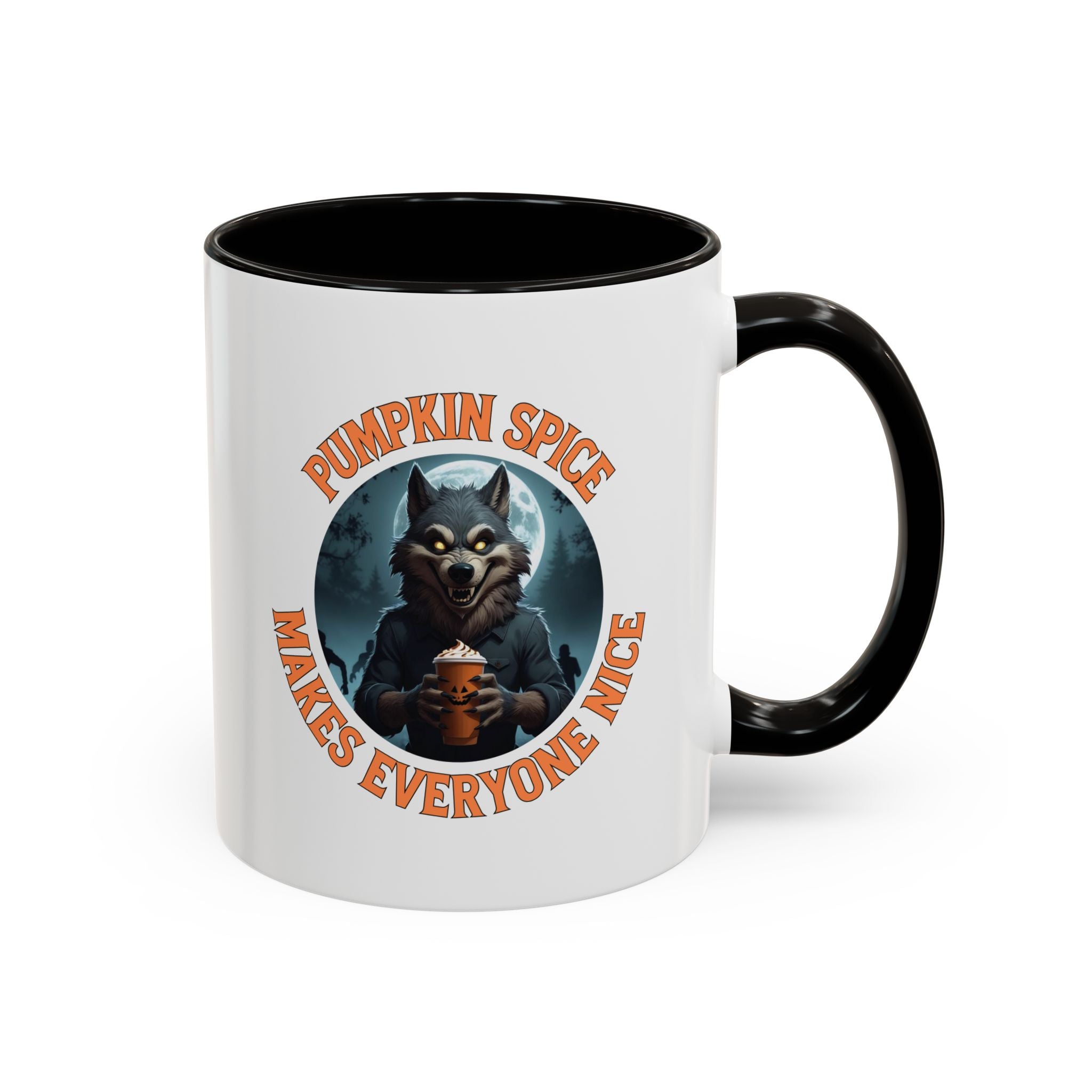 Pumpkin Spice Makes Everyone Nice Werewolf Coffee Mug