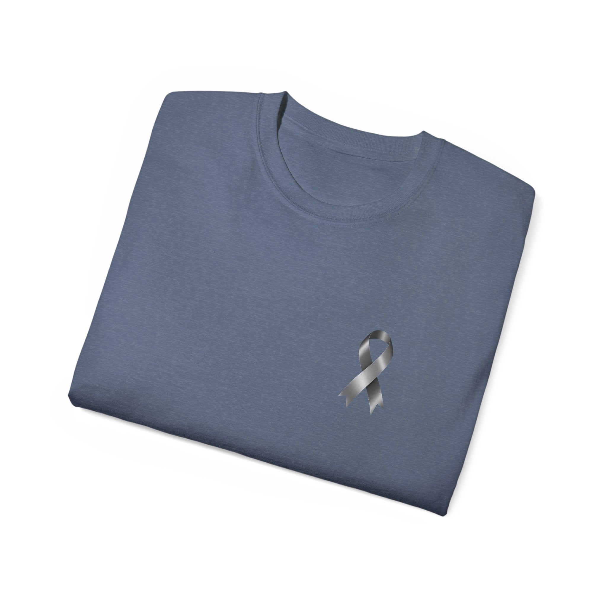 Brain Cancer Awareness Month T-Shirt | Gray Ribbon Floral Brain Design