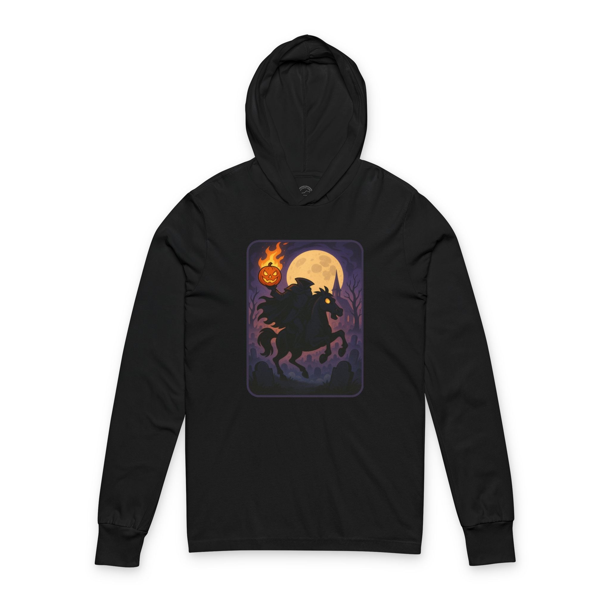 Headless Horseman Halloween Hooded Long Sleeve Shirt