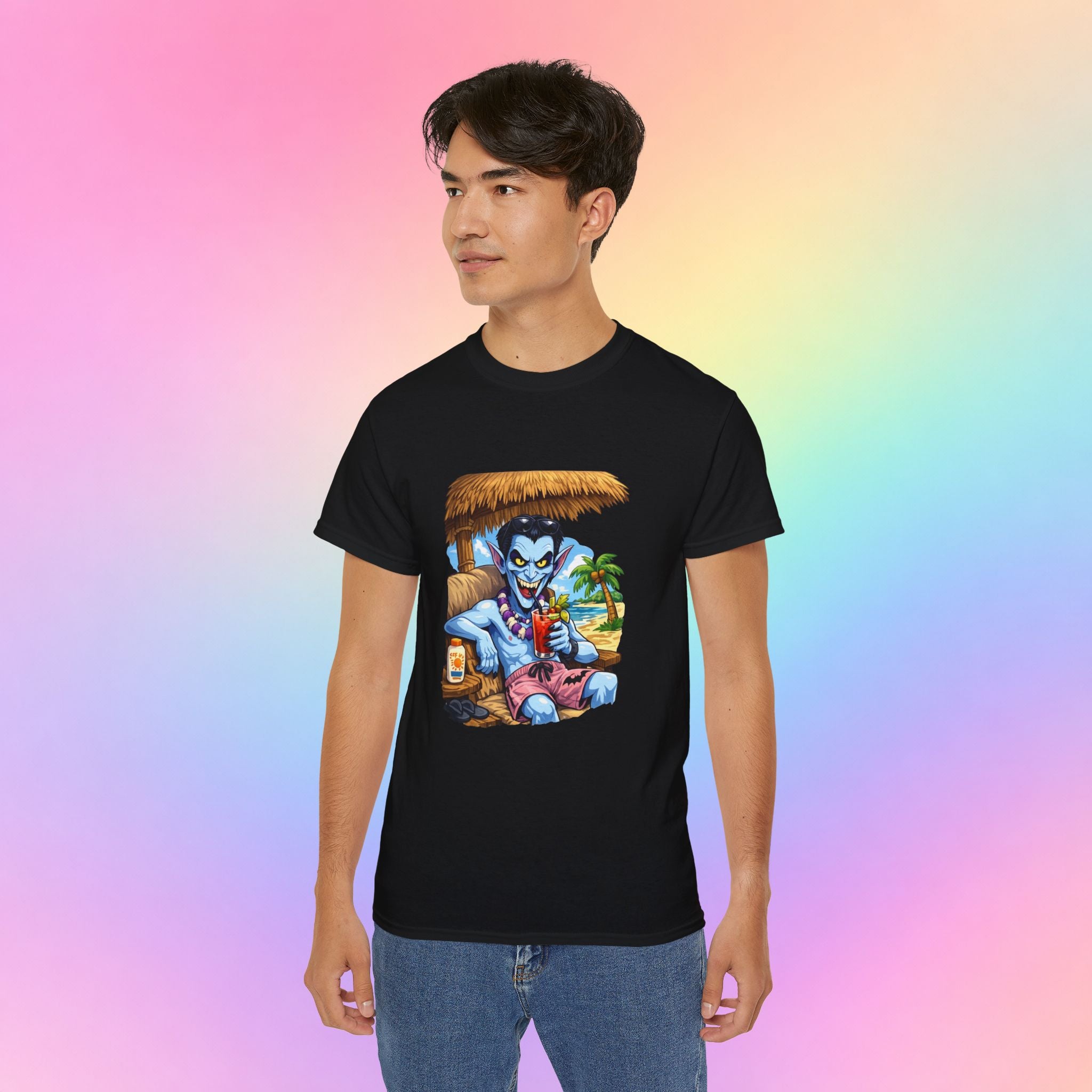 Summerween Vampire Beach Vacation T-Shirt | Spooky Summer Halloween Tee