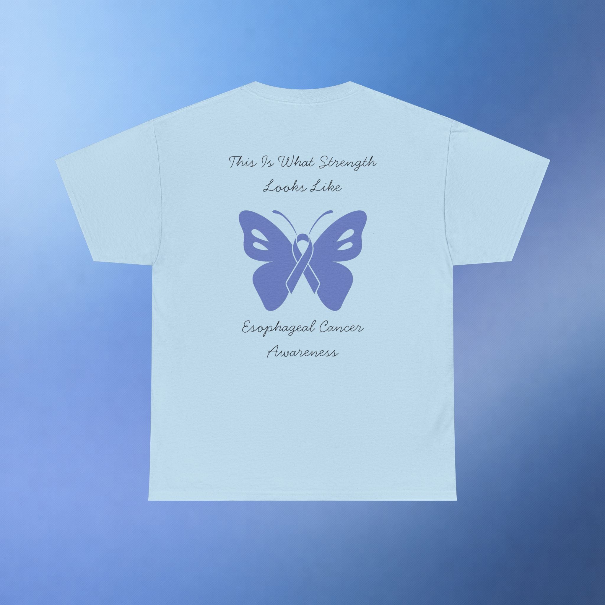 Esophageal Cancer Awareness T-Shirt | This Is What Strength Looks Like Butterfly Ribbon Tee