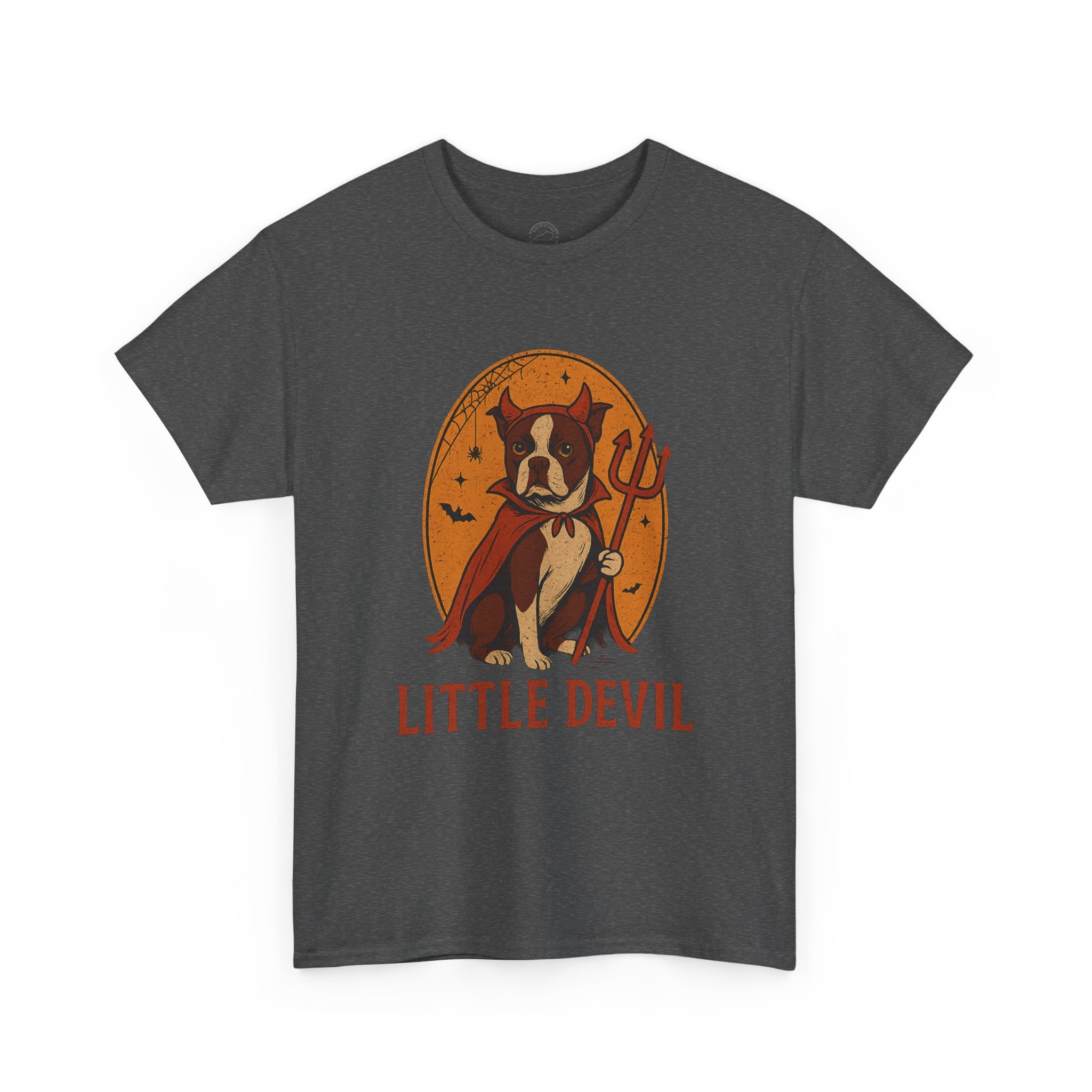 Little Devil Boston Terrier Halloween T-Shirt (Larger Sizes)