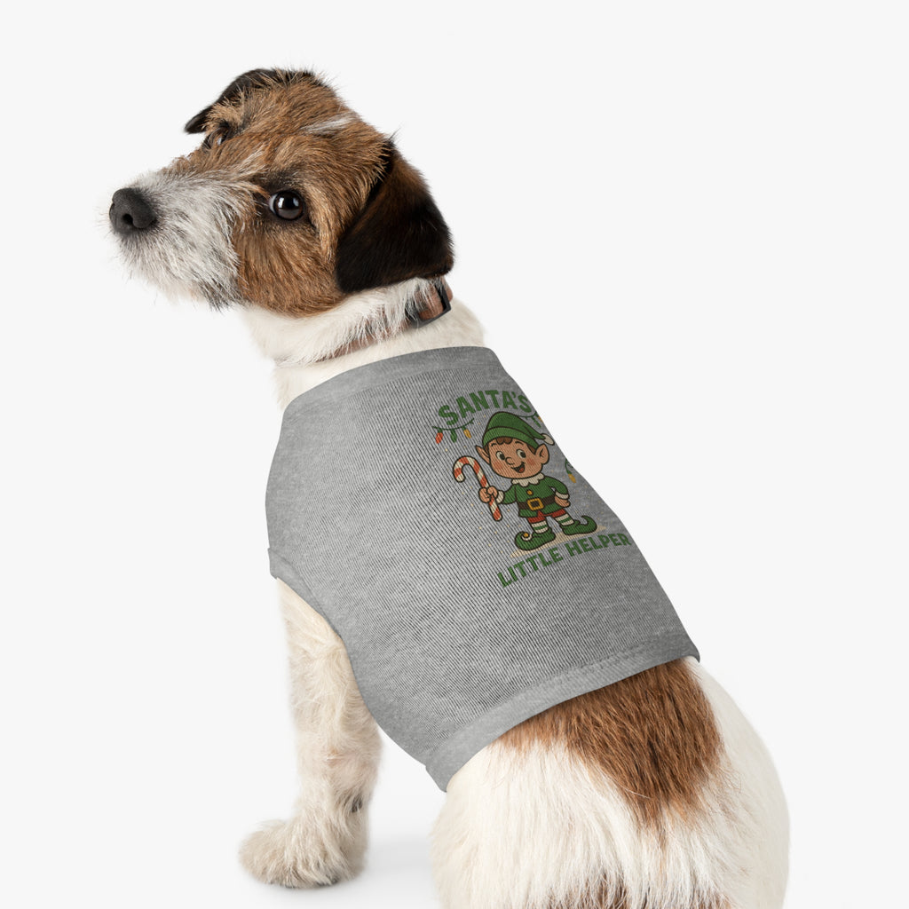 Santa’s Little Helper Dog Christmas Shirt – Cute Holiday Elf Pet Tank Top