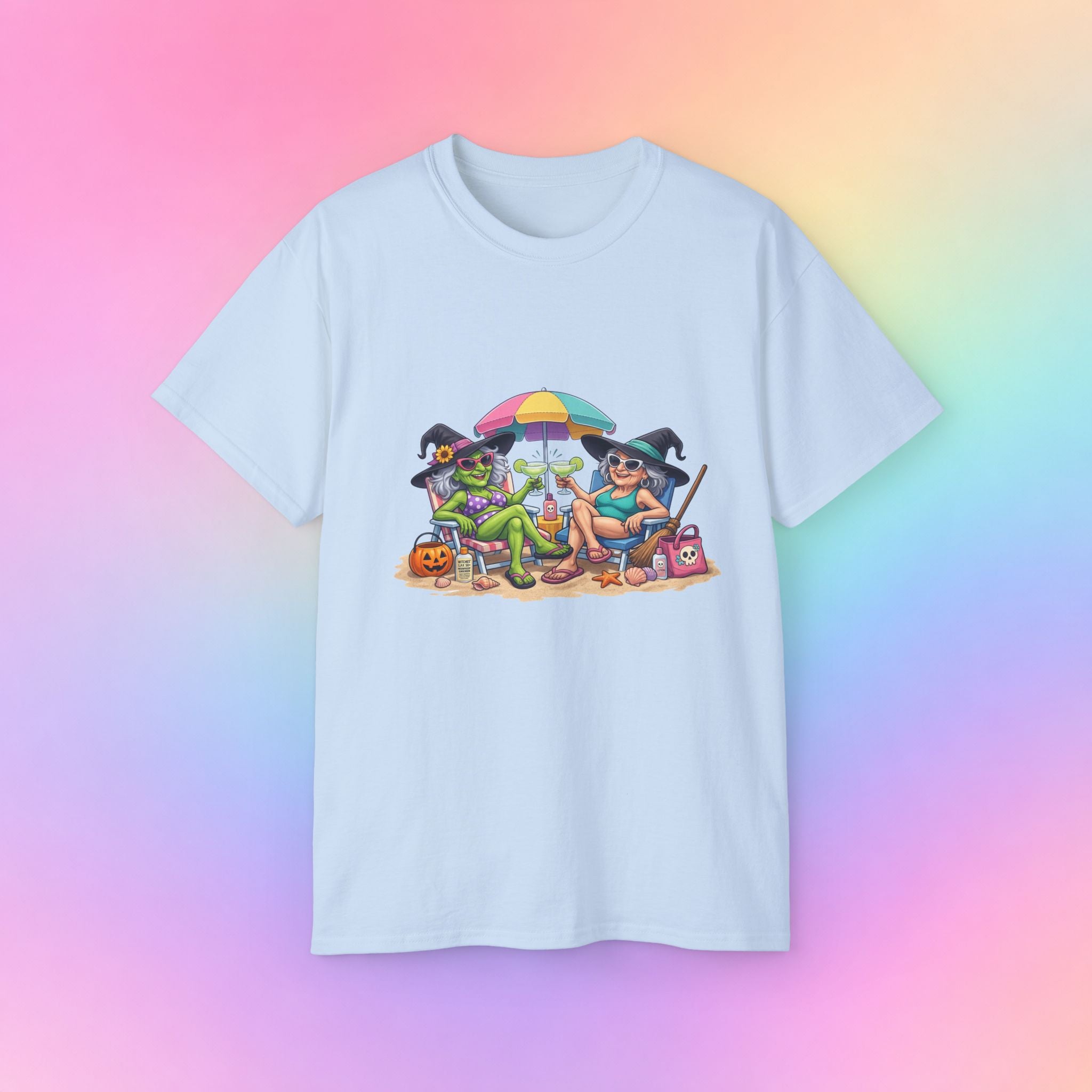 Summerween Witches Beach T-Shirt | Funny Halloween Summer Tee
