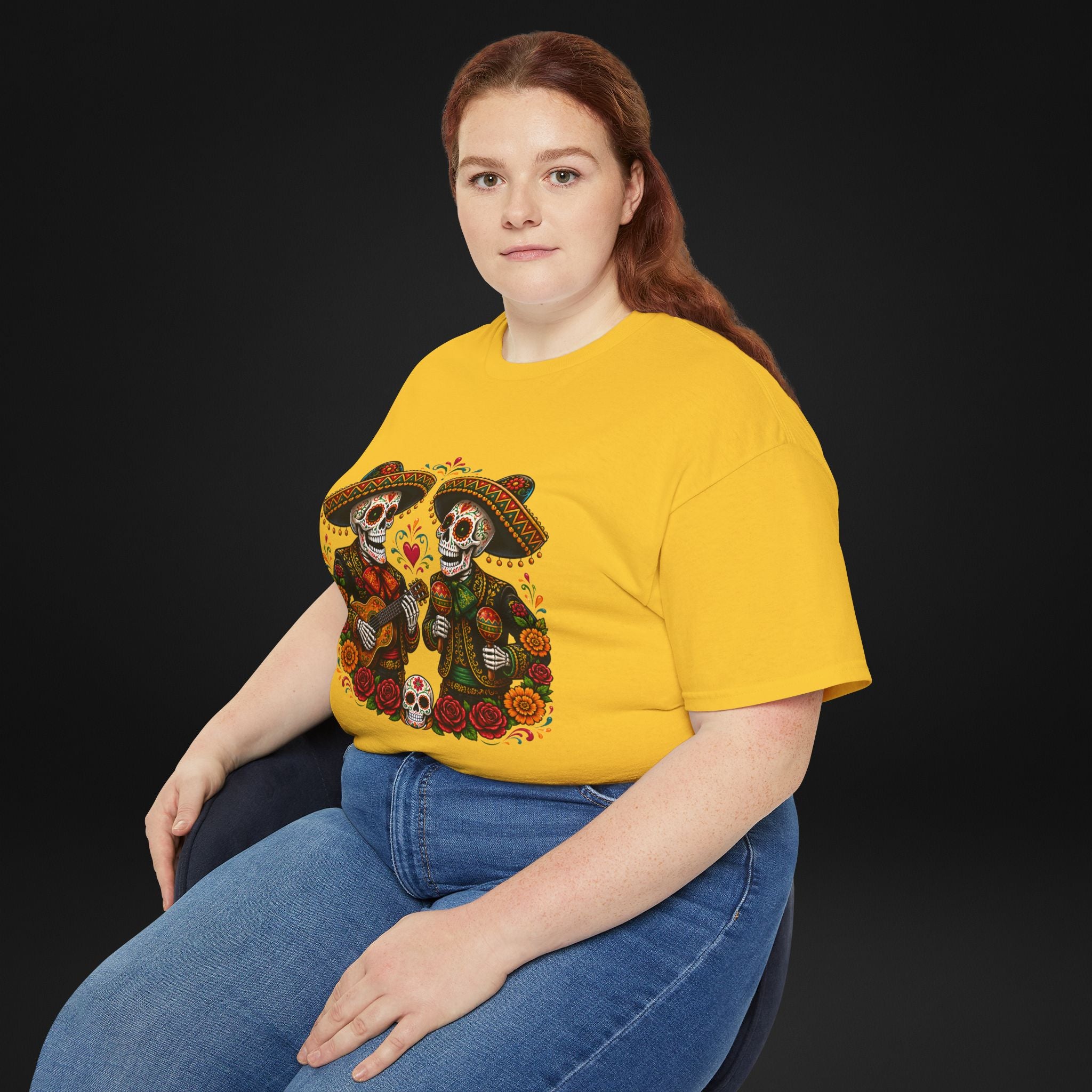 Cinco De Mayo Sugar Skull Mariachi T-Shirt | Dia de los Muertos Inspired Fiesta Tee