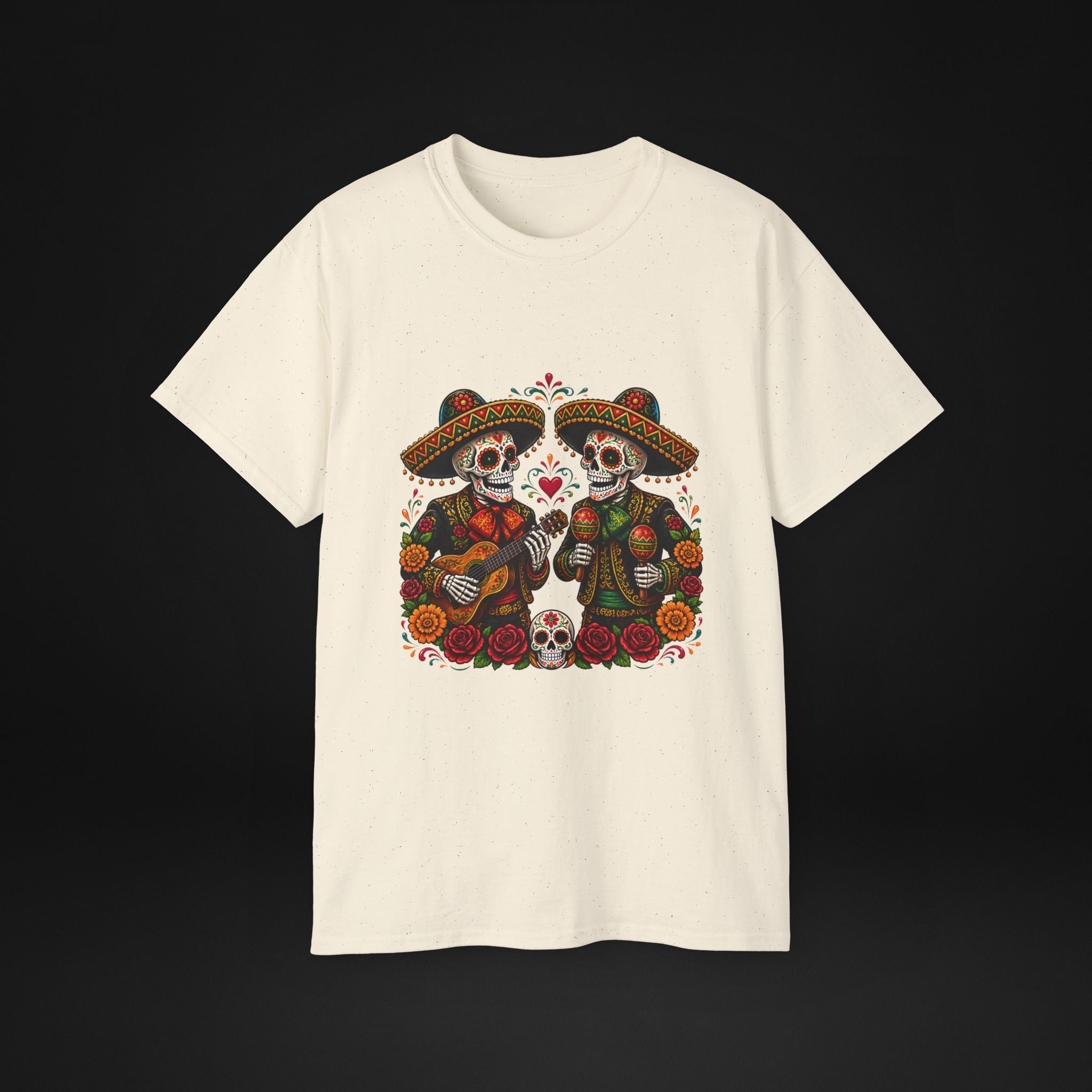 Cinco De Mayo Sugar Skull Mariachi T-Shirt | Dia de los Muertos Inspired Fiesta Tee