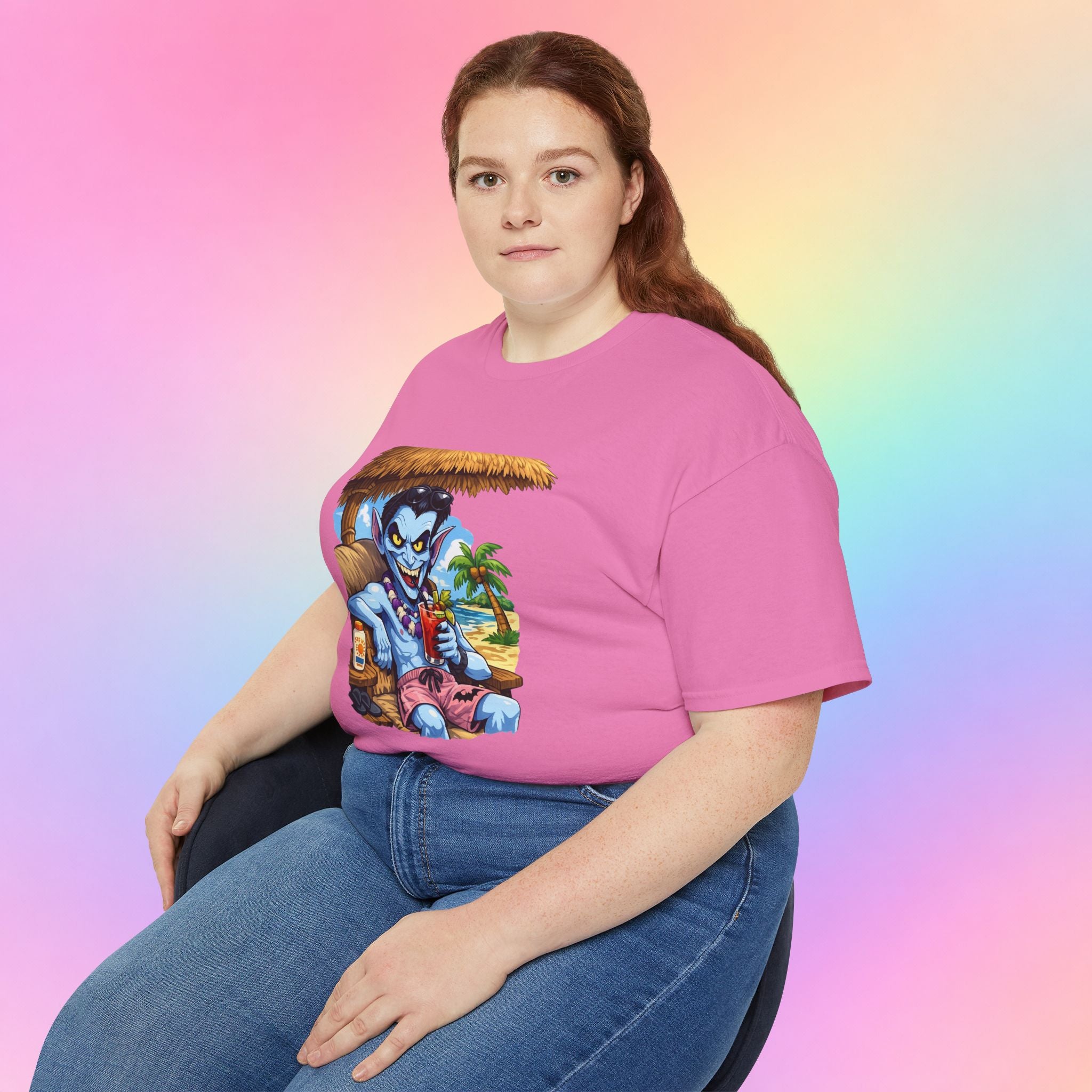 Summerween Vampire Beach Vacation T-Shirt | Spooky Summer Halloween Tee