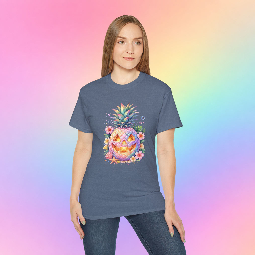 Summerween Pineapple Jack-O’-Lantern T-Shirt | Tropical Halloween Shirt