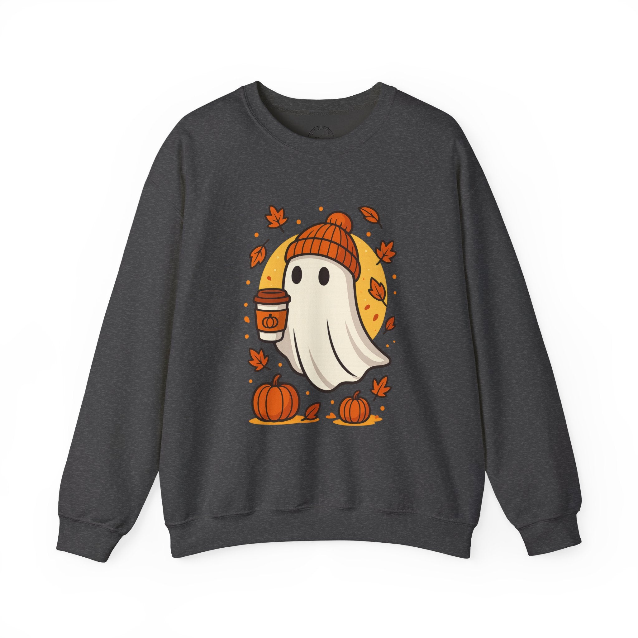 Cozy Ghost with Pumpkin Spice Latte Halloween Sweatshirt