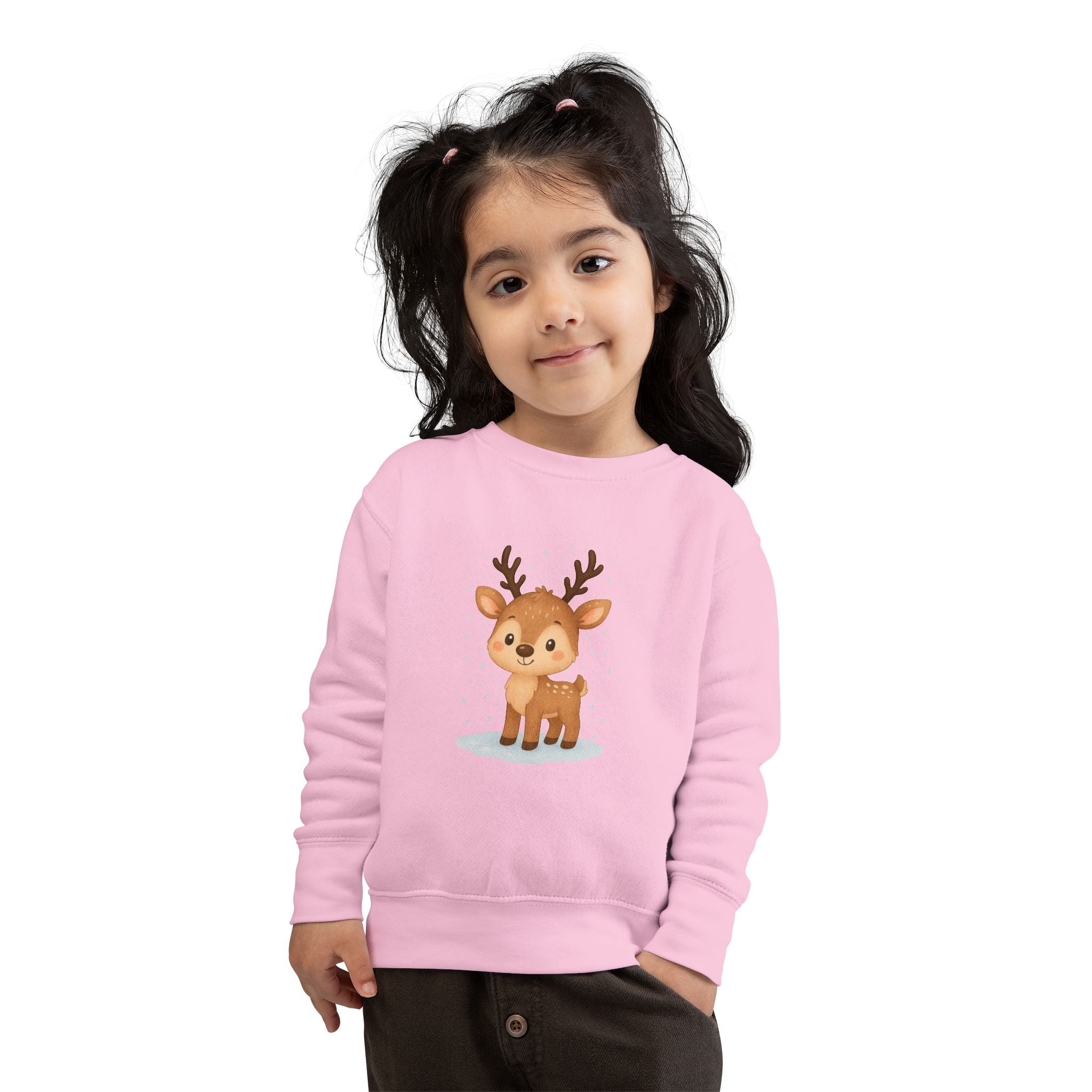 Cute Reindeer Toddler Christmas Sweatshirt – Cozy Holiday Pullover for Kids