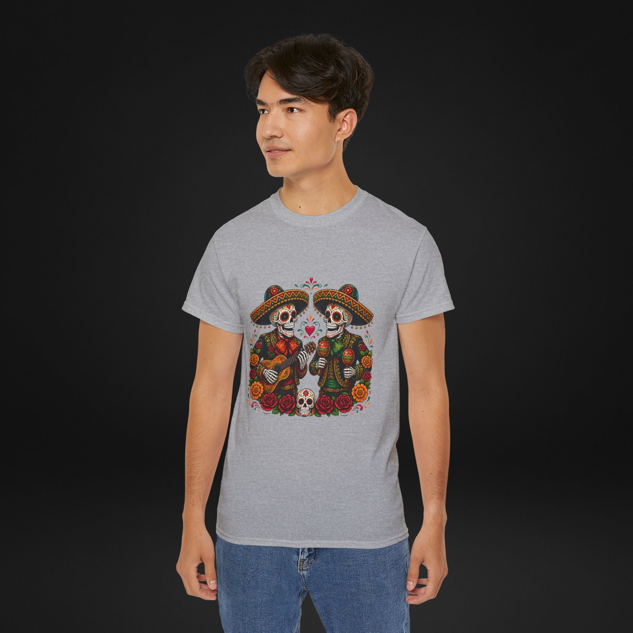 Cinco De Mayo Sugar Skull Mariachi T-Shirt | Dia de los Muertos Inspired Fiesta Tee