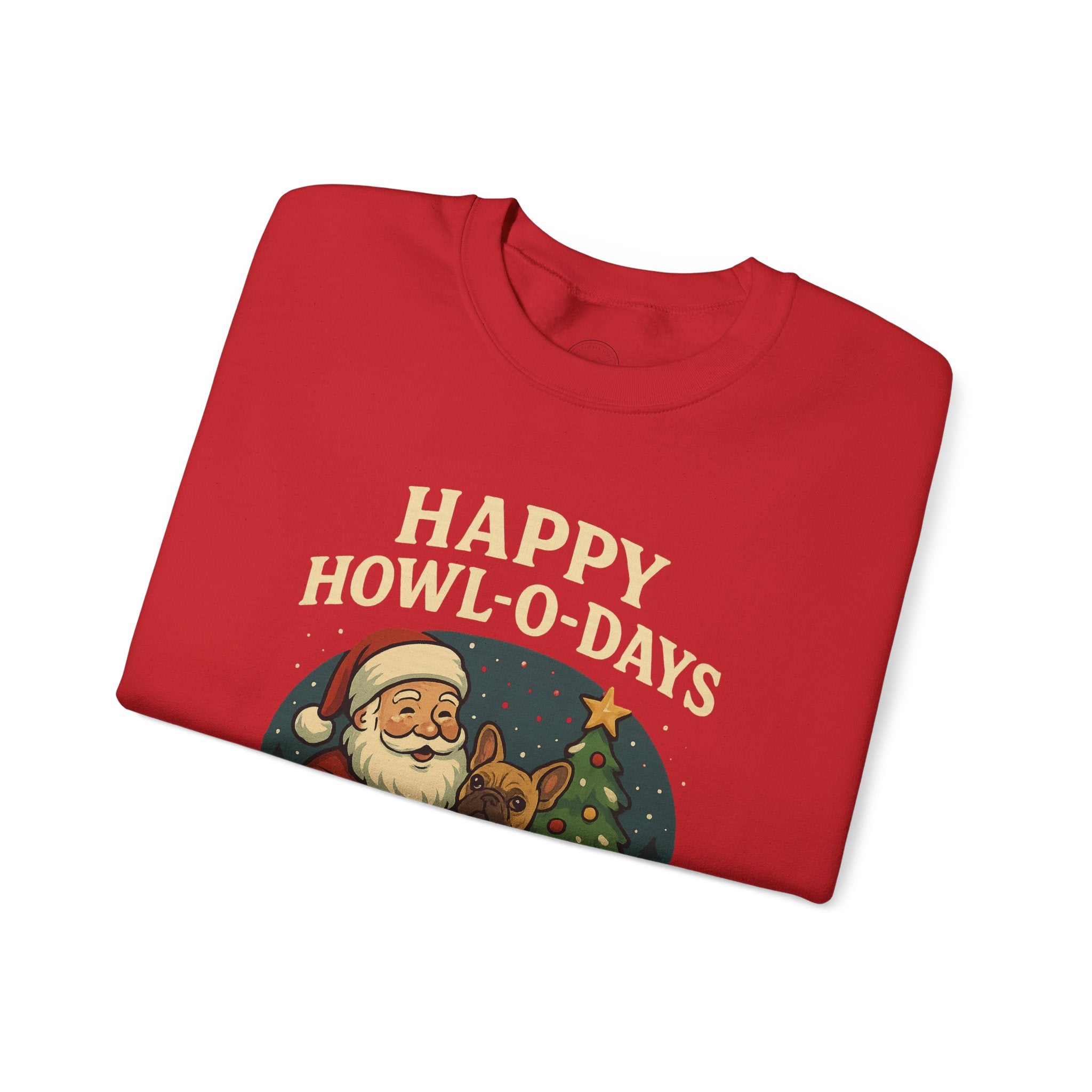 🎅🐶 Happy Howl-O-Days Frenchie Christmas Sweatshirt