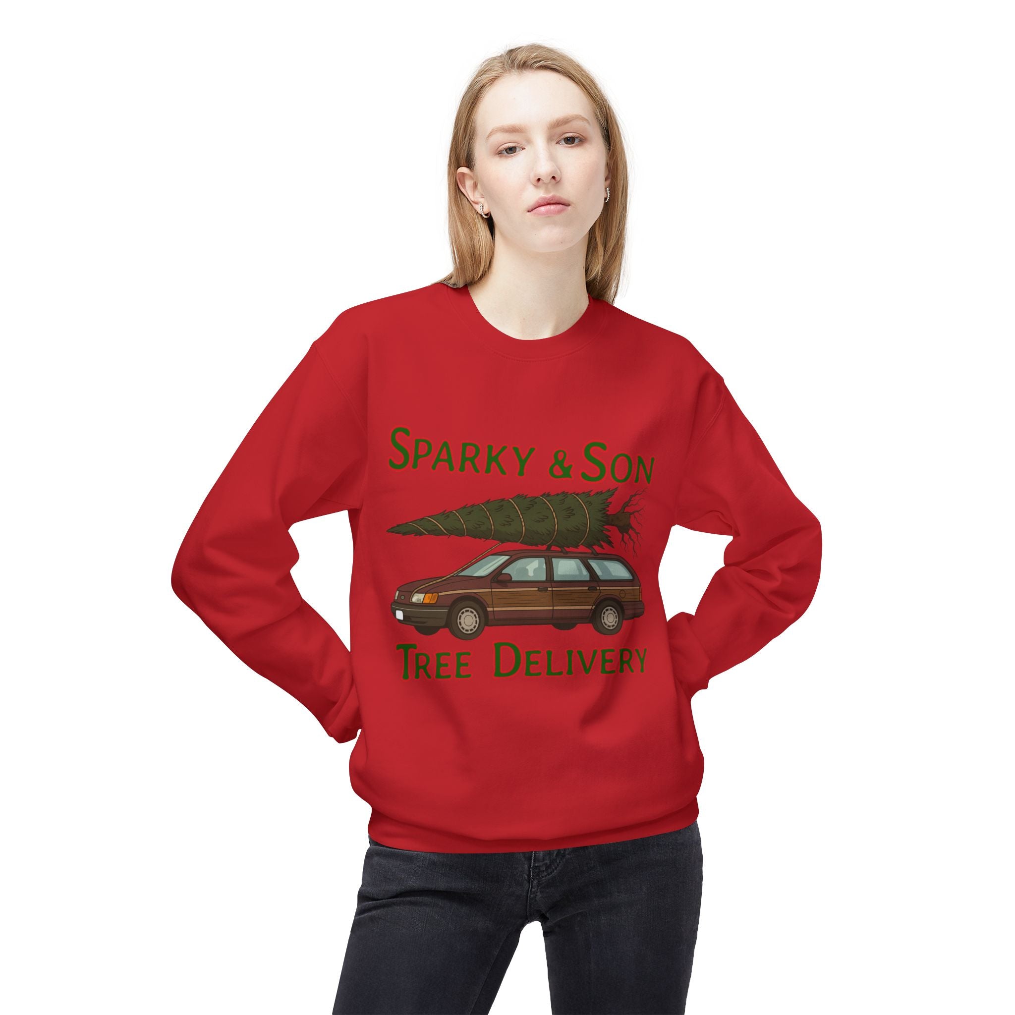 🎄 Sparky & Son Tree Delivery Christmas Sweatshirt – Inspired by a Classic Holiday Comedy