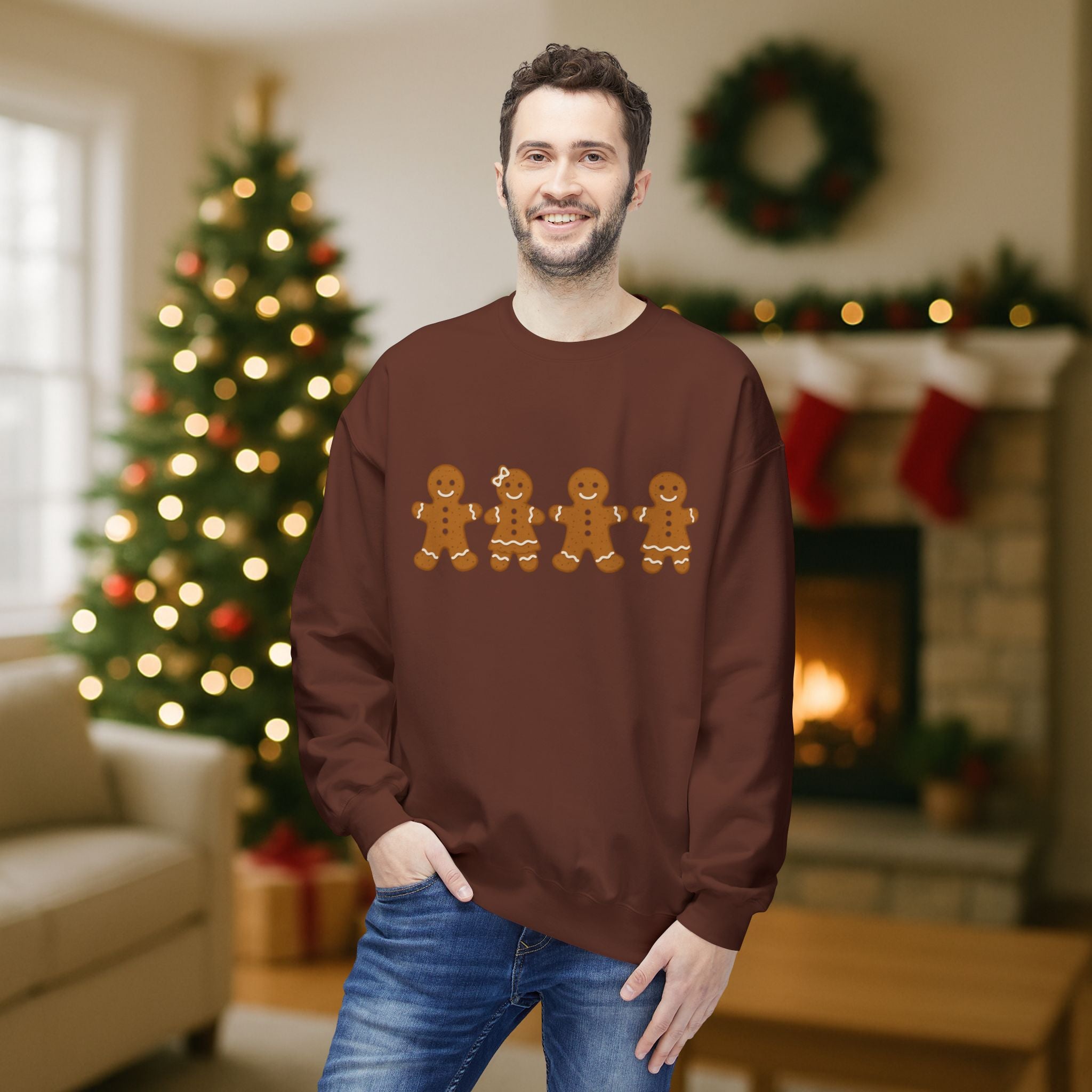 Gingerbread Family Christmas Sweatshirt – Cute Holiday Cookie Crewneck | Festive Matching Family Christmas Sweater