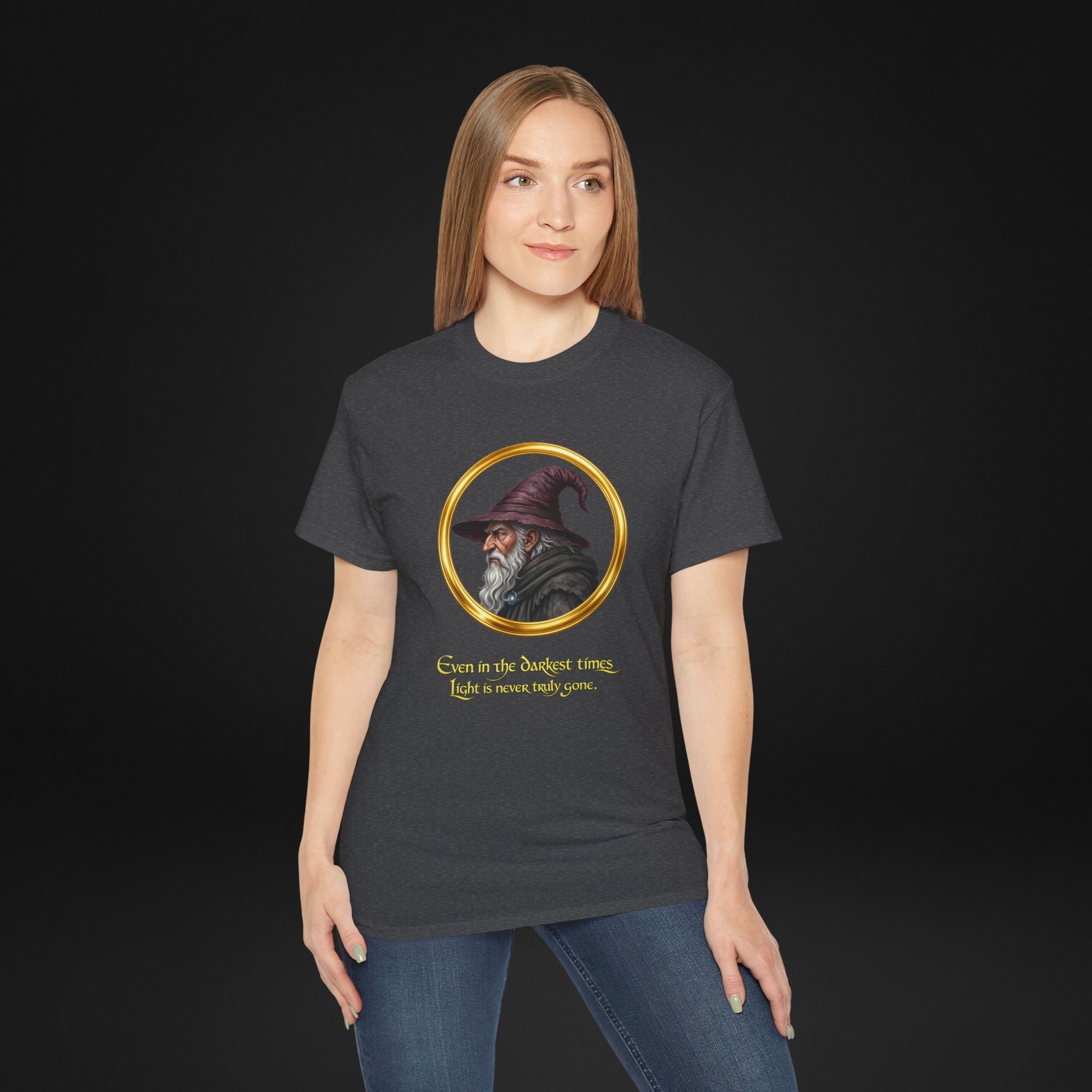 Vintage Wizard Graphic T-Shirt | Fantasy Side Profile Tee