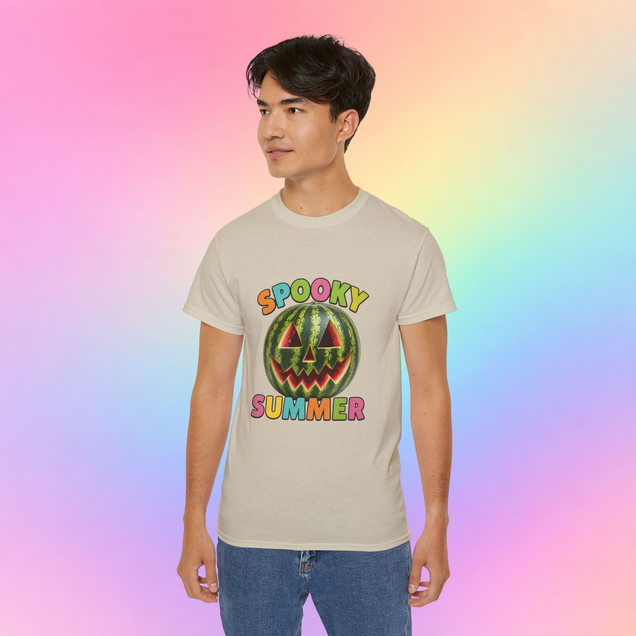 Spooky Summer Watermelon Jack-O’-Lantern T-Shirt | Summerween Halloween Shirt