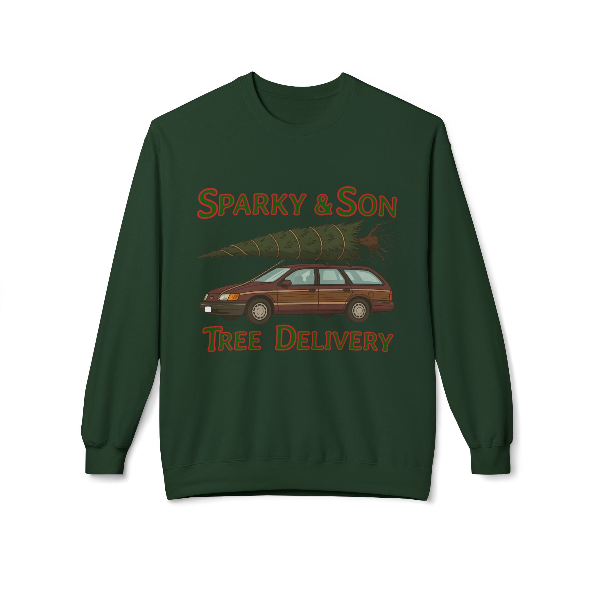 🎄 Sparky & Son Tree Delivery Christmas Sweatshirt – Inspired by a Classic Holiday Comedy