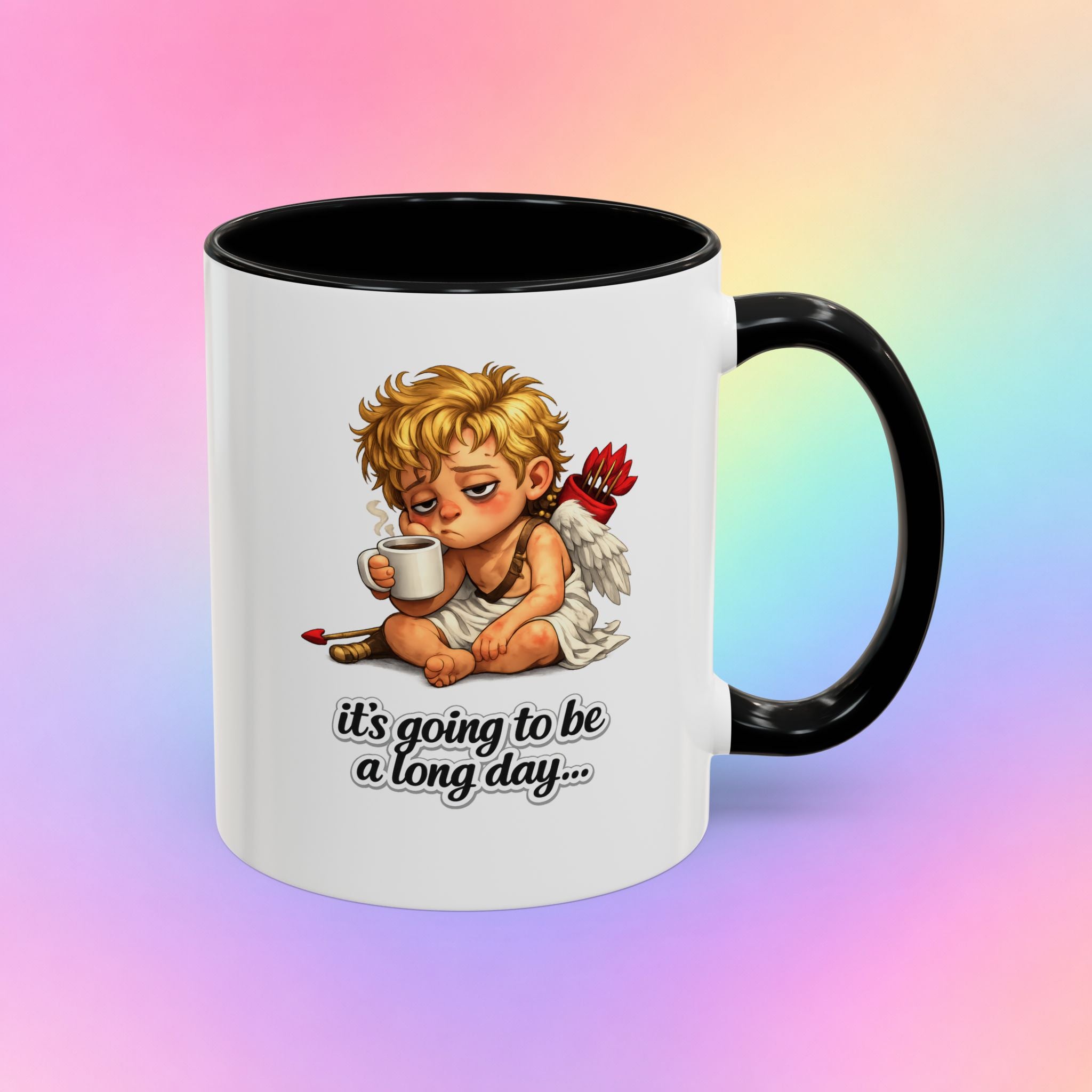 It’s Going to Be a Long Day Cupid Coffee Mug – Funny Valentine’s Day Coffee Lover Gift