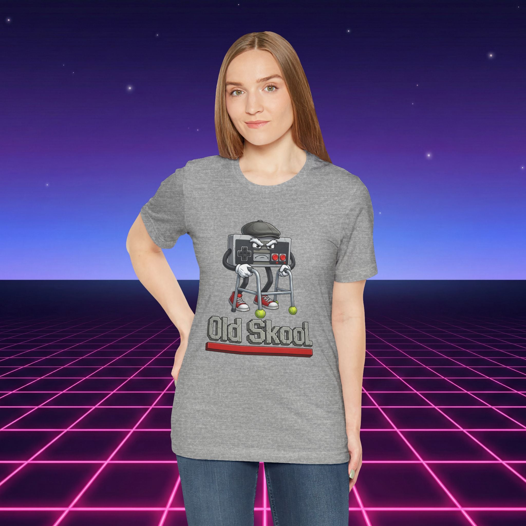 Old Skool Retro Gaming T-Shirt – Vintage Controller Grandpa Gamer Graphic Tee