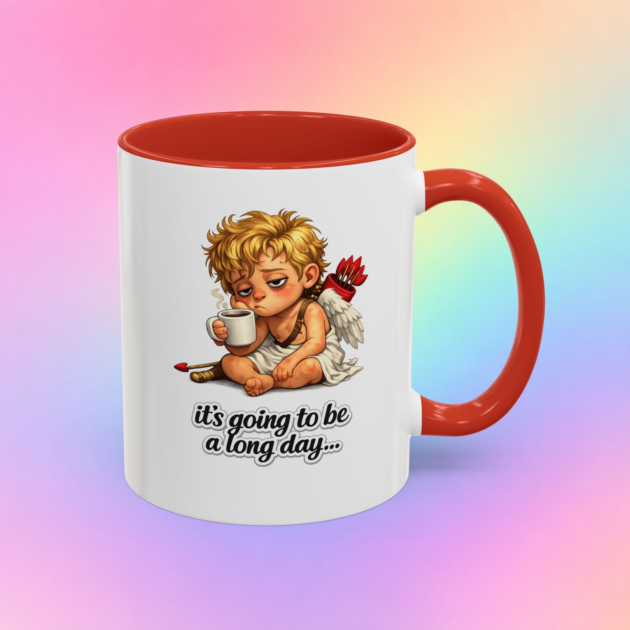 It’s Going to Be a Long Day Cupid Coffee Mug – Funny Valentine’s Day Coffee Lover Gift