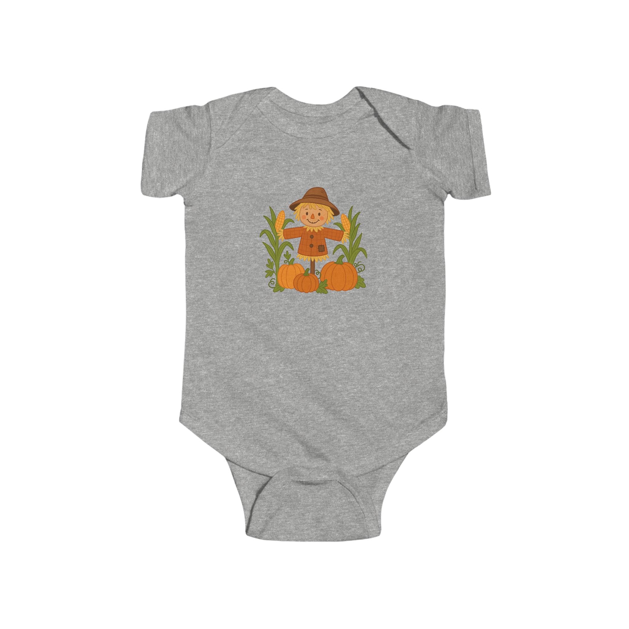 Adorable Fall Scarecrow Infant Onesie – Cute Autumn Pumpkin & Cornfield Baby Bodysuit