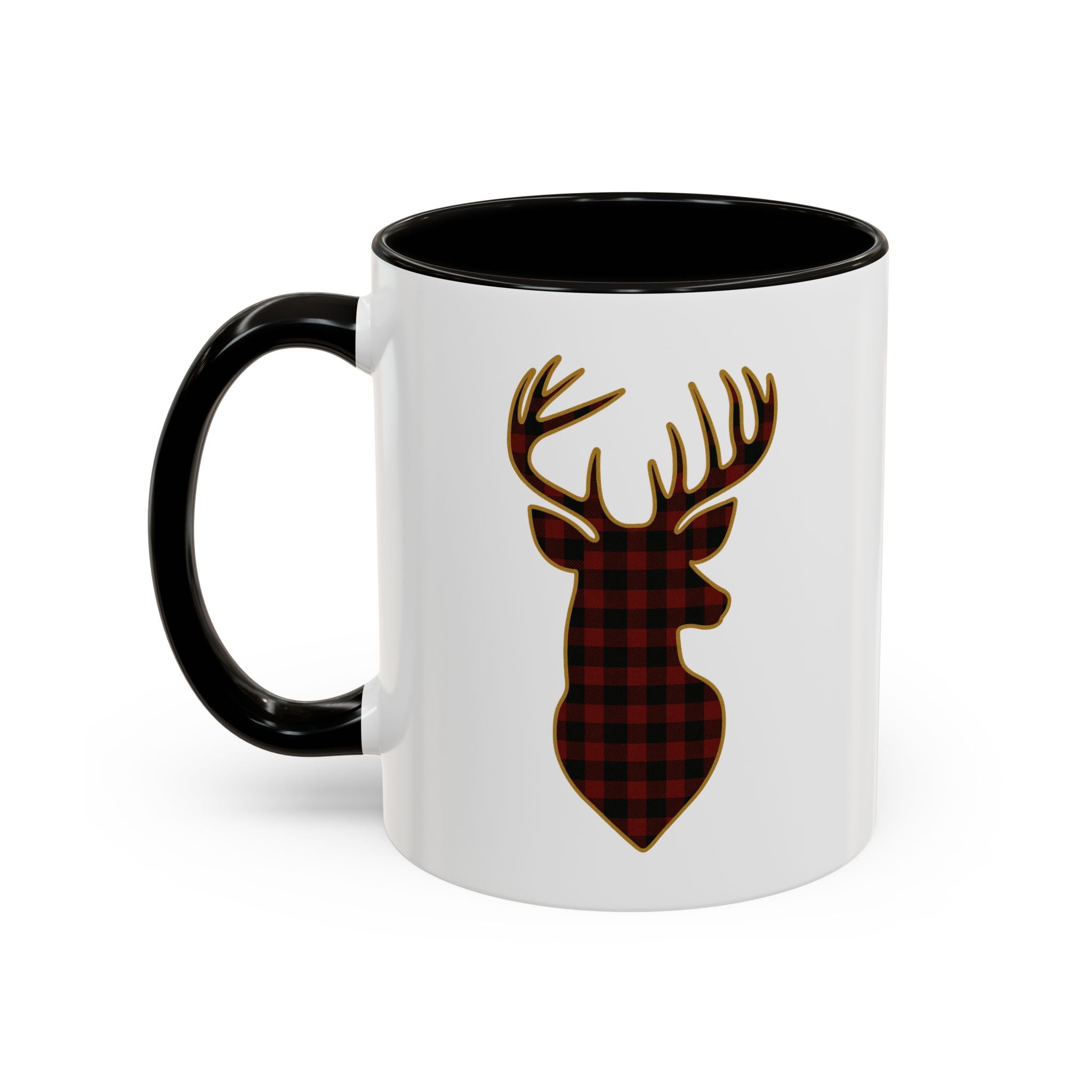 Buffalo Plaid Deer Silhouette Christmas/Winter Mug
