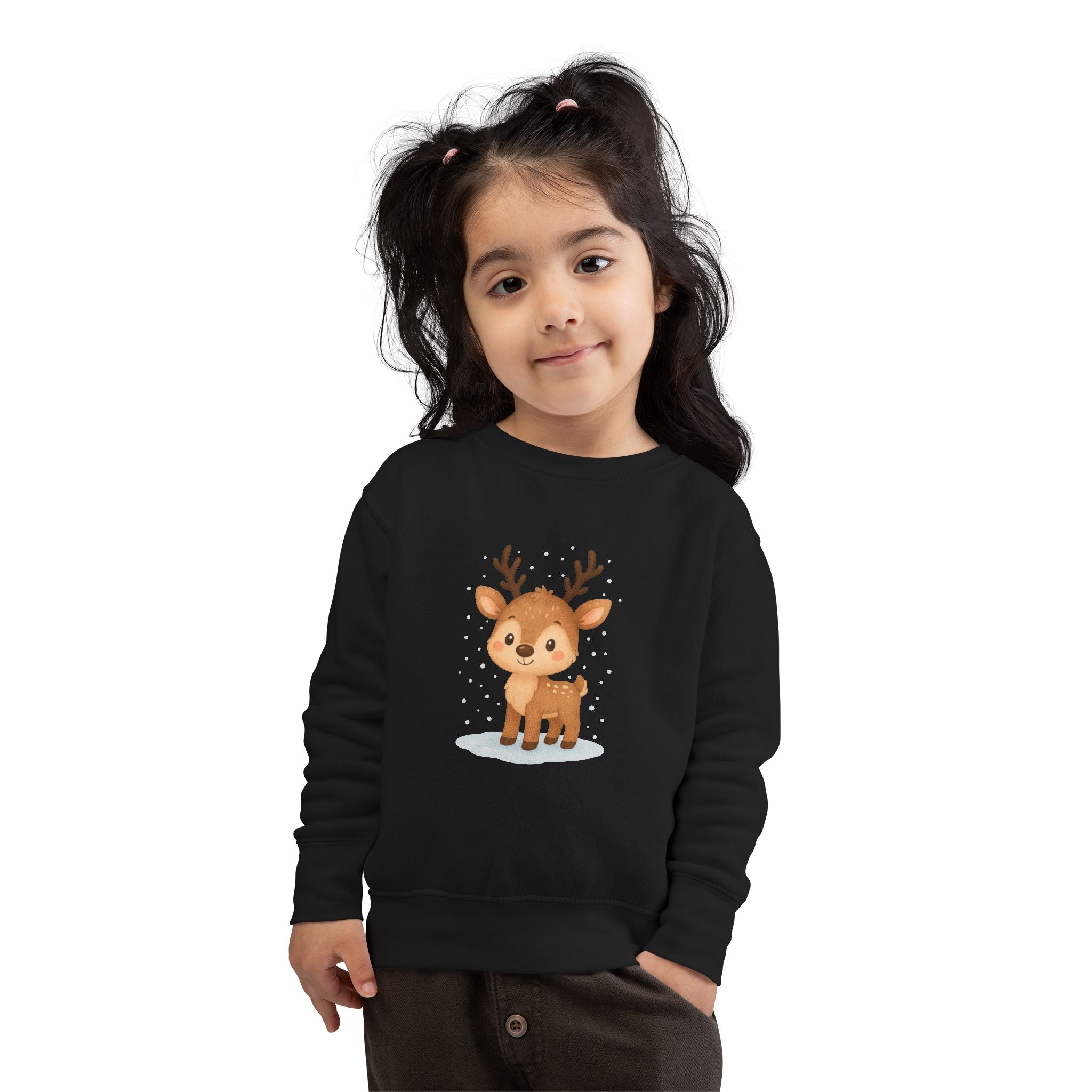 Cute Reindeer Toddler Christmas Sweatshirt – Cozy Holiday Pullover for Kids