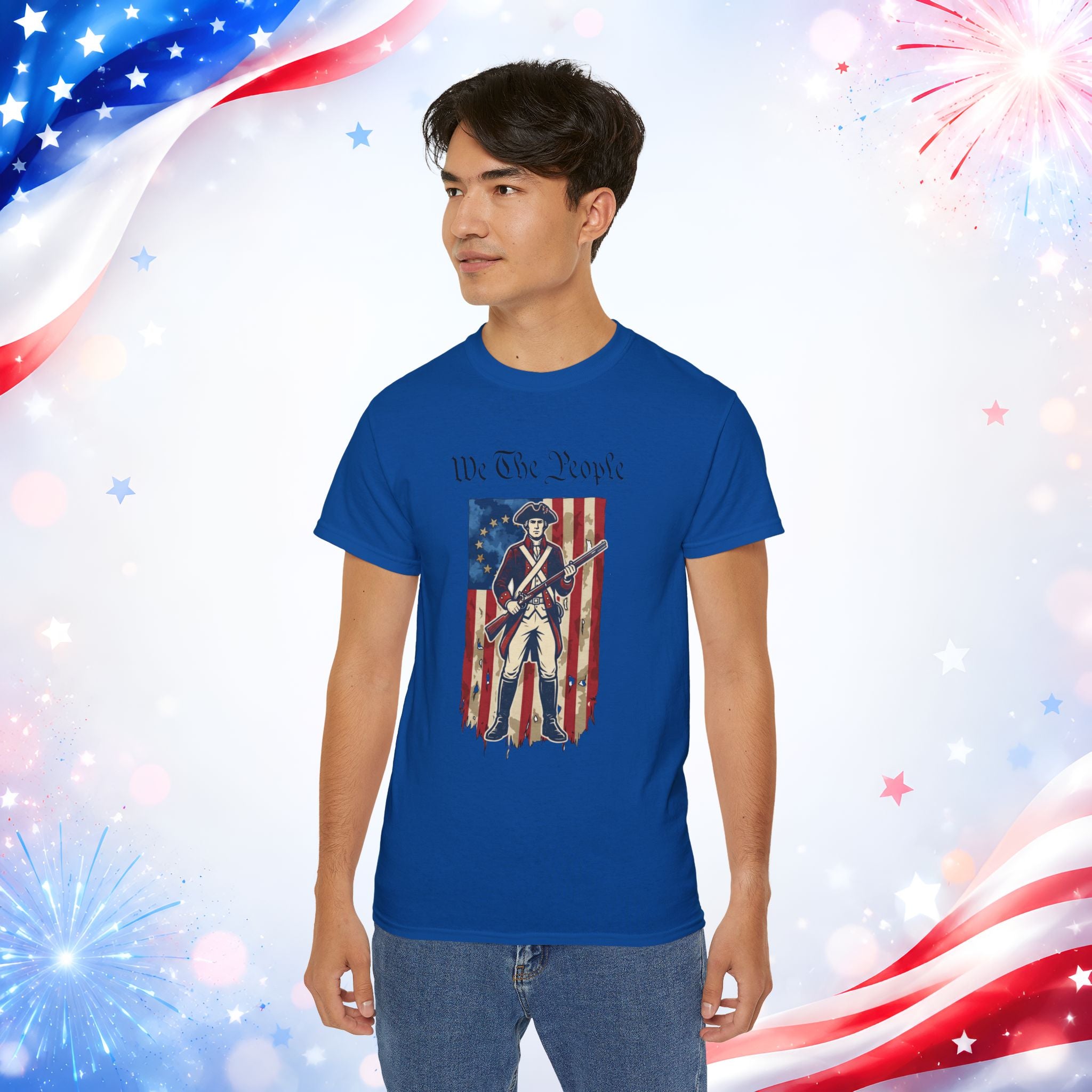 Revolutionary Soldier 4th of July T-Shirt | Vintage American Flag Patriotic Tee