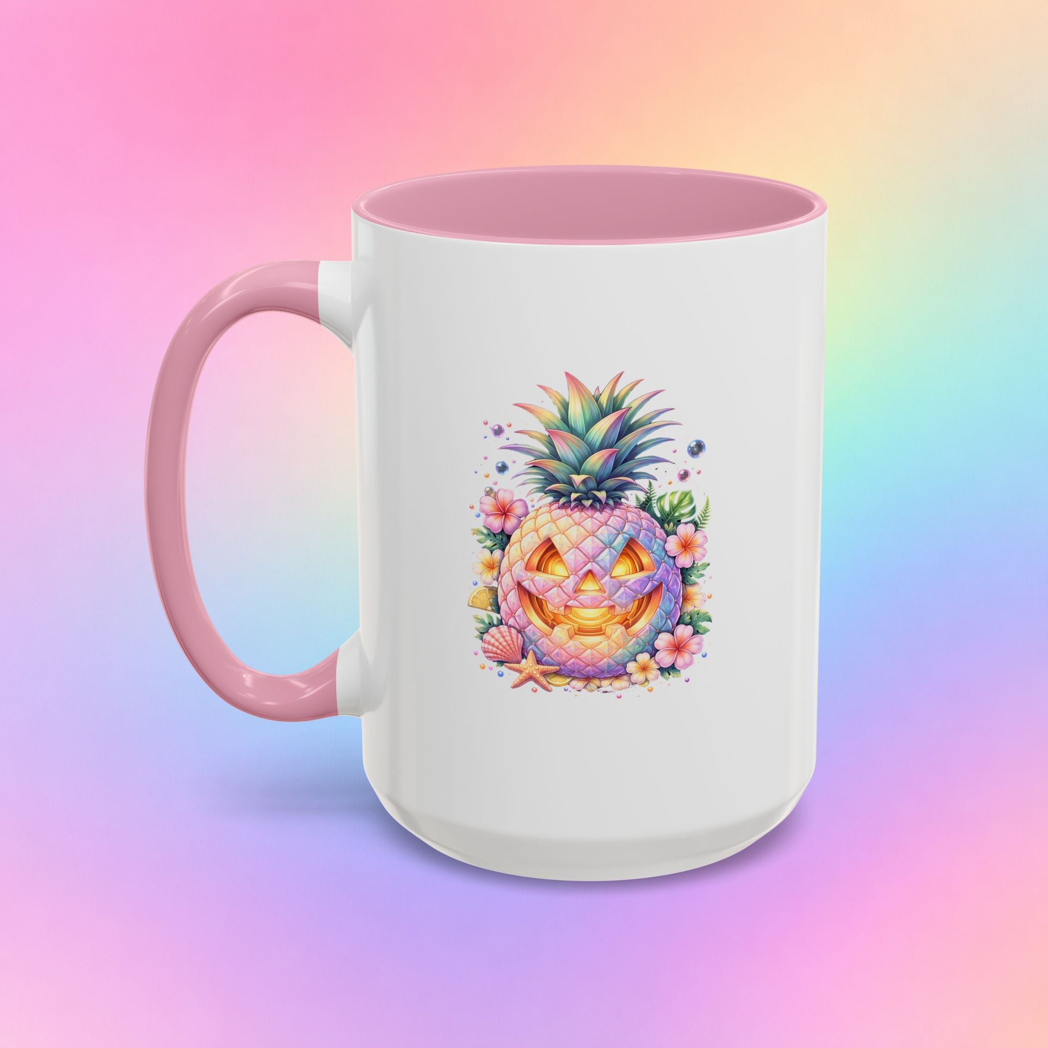 Summerween Pineapple Jack-O’-Lantern Coffee Mug | Tropical Halloween Mug
